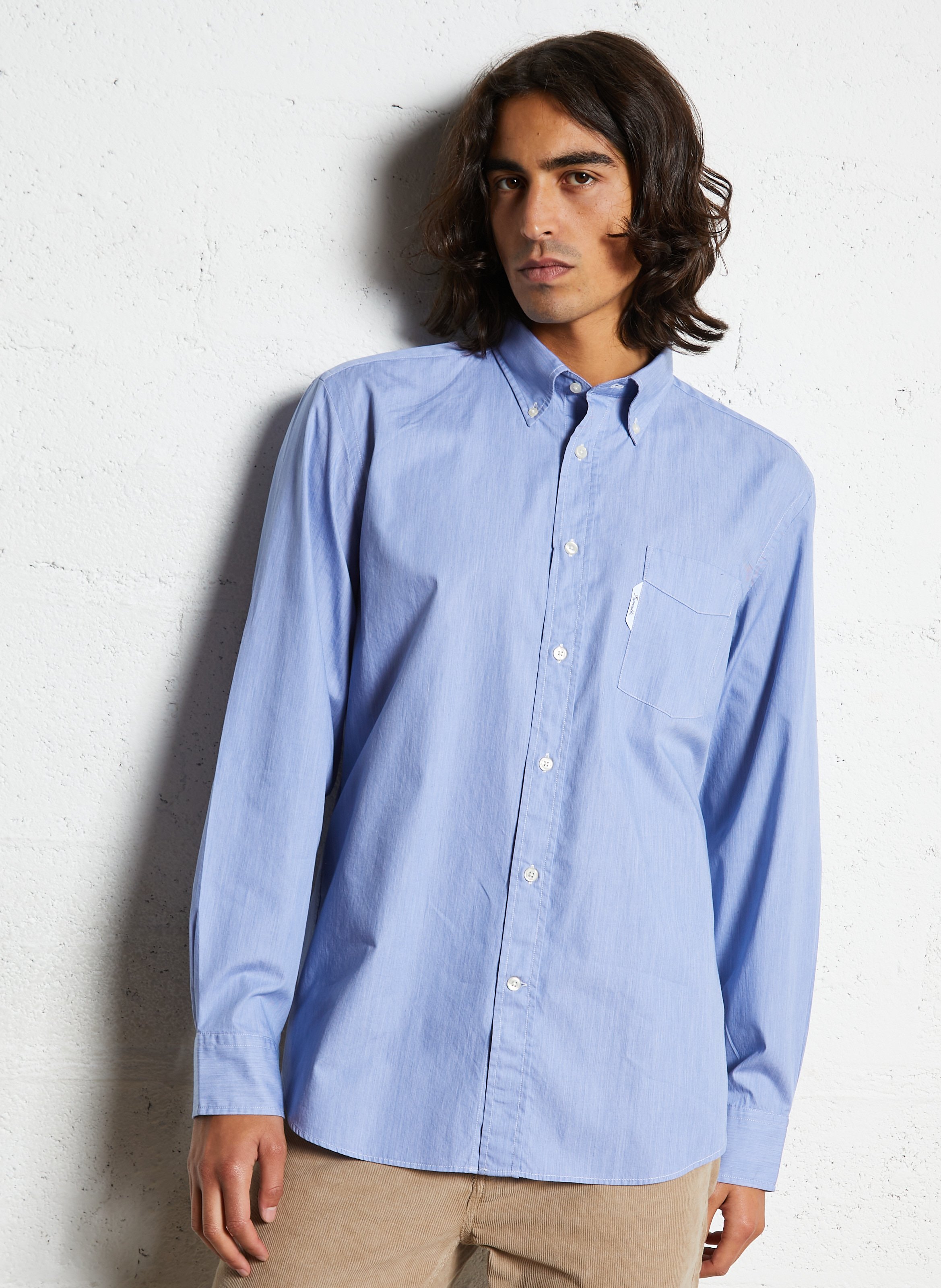 Chemise droite en coton FACONNABLE Bleu