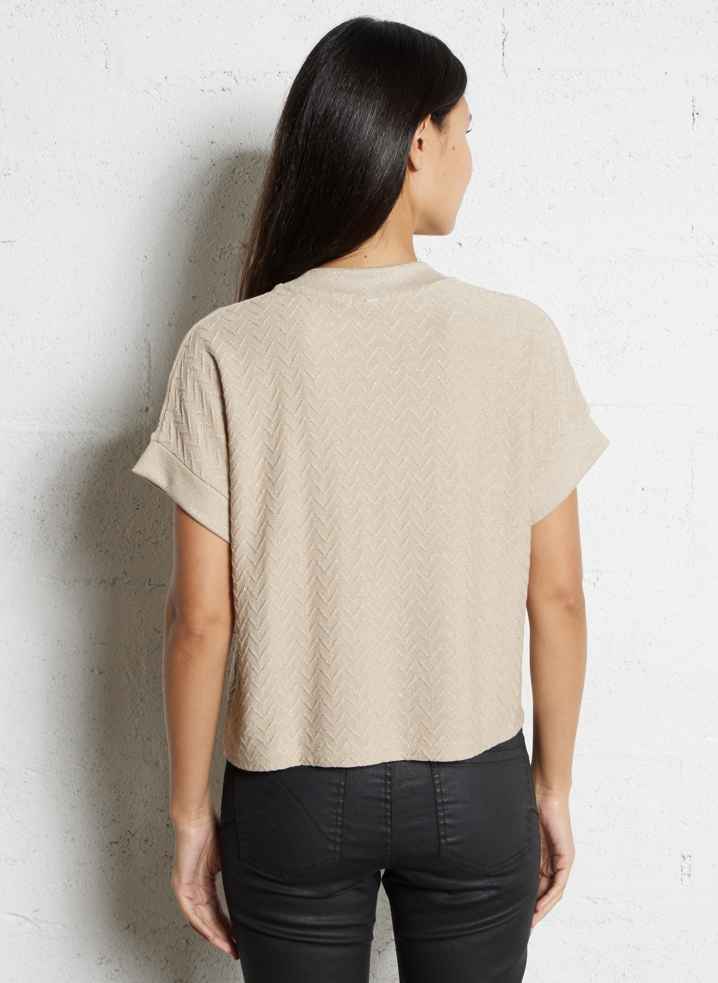 Knit crop top IKKS Beige