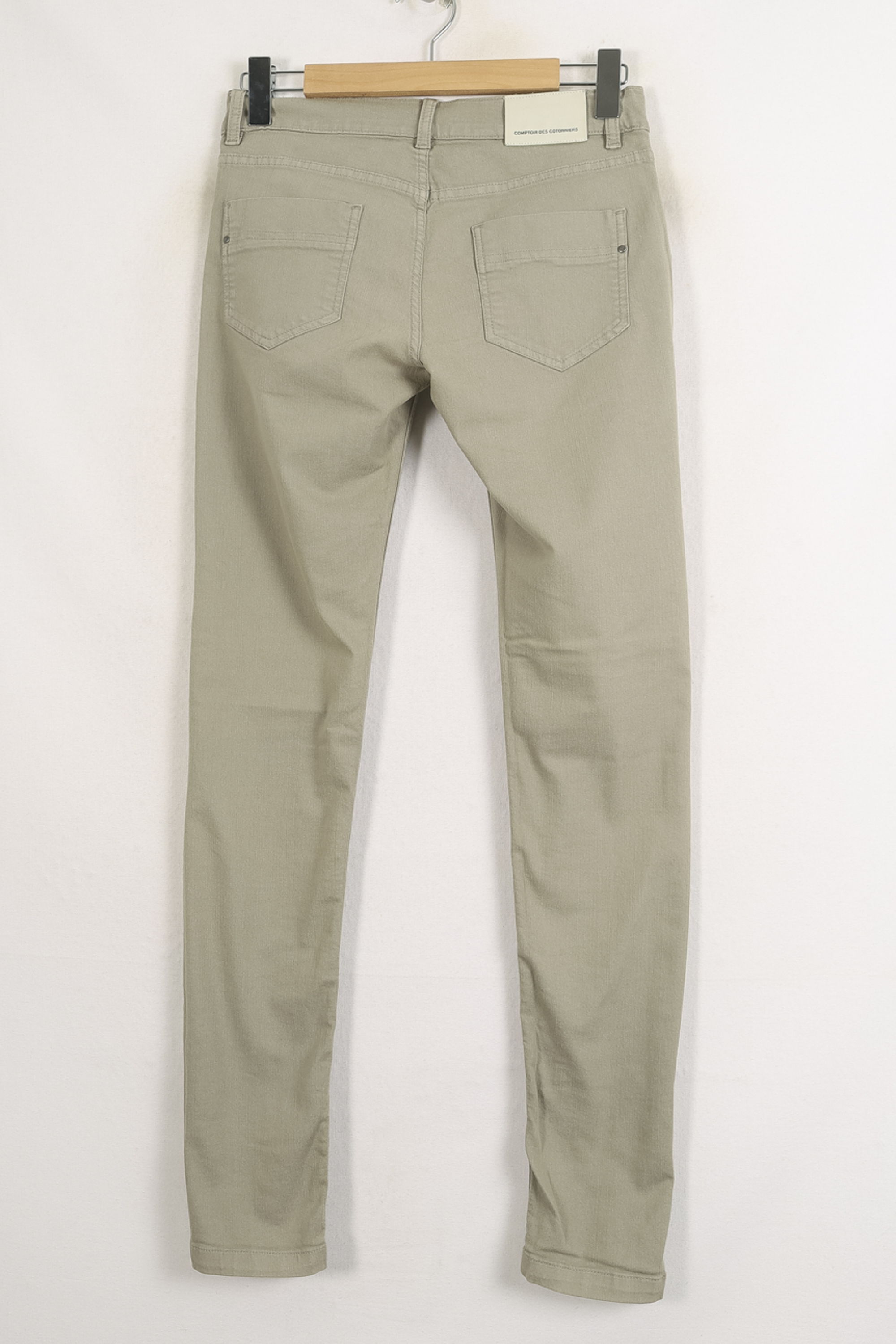 Cropped slim jeans with studs Green