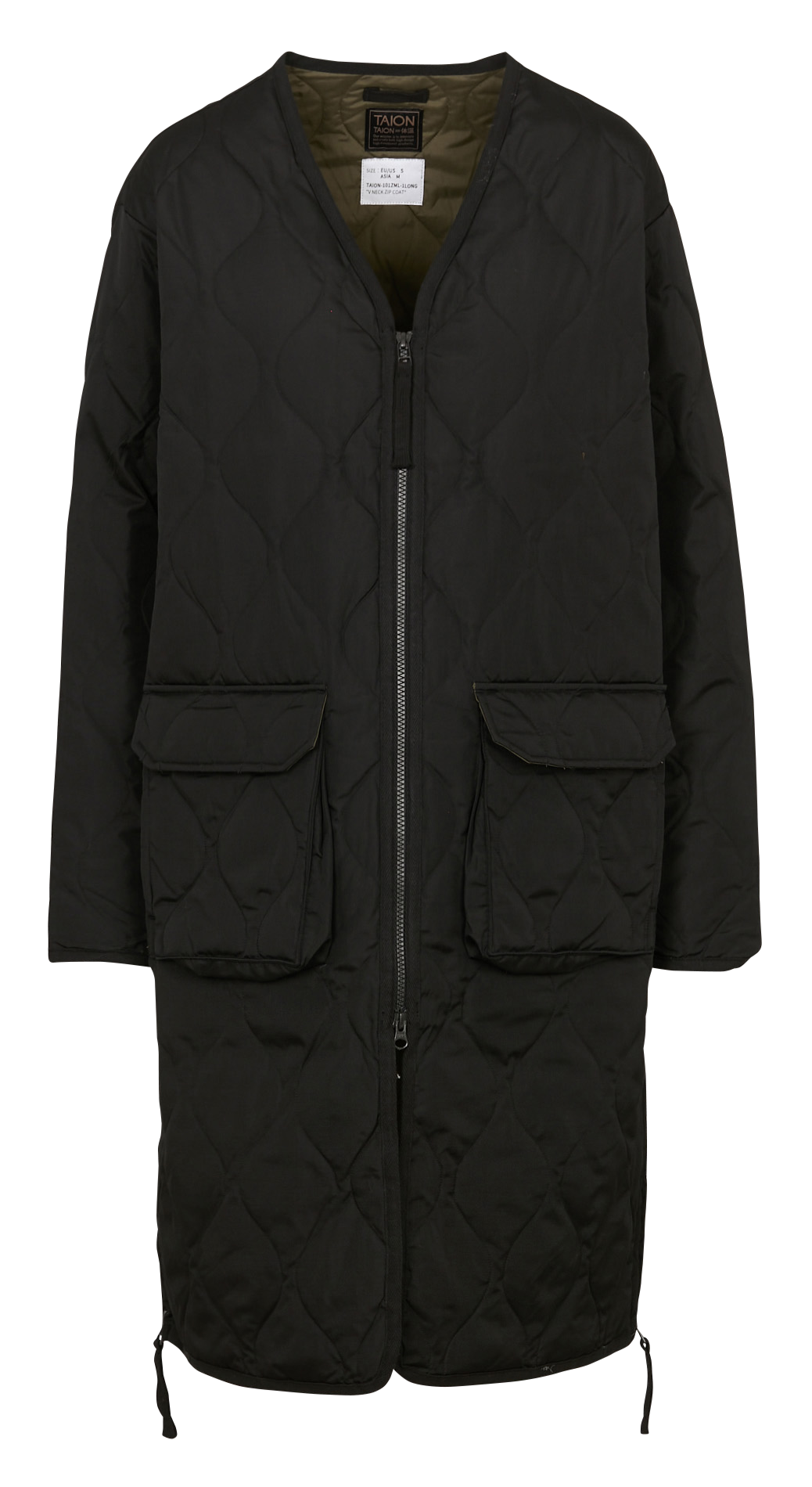 Veste longue oversize matelassée TAION Noir