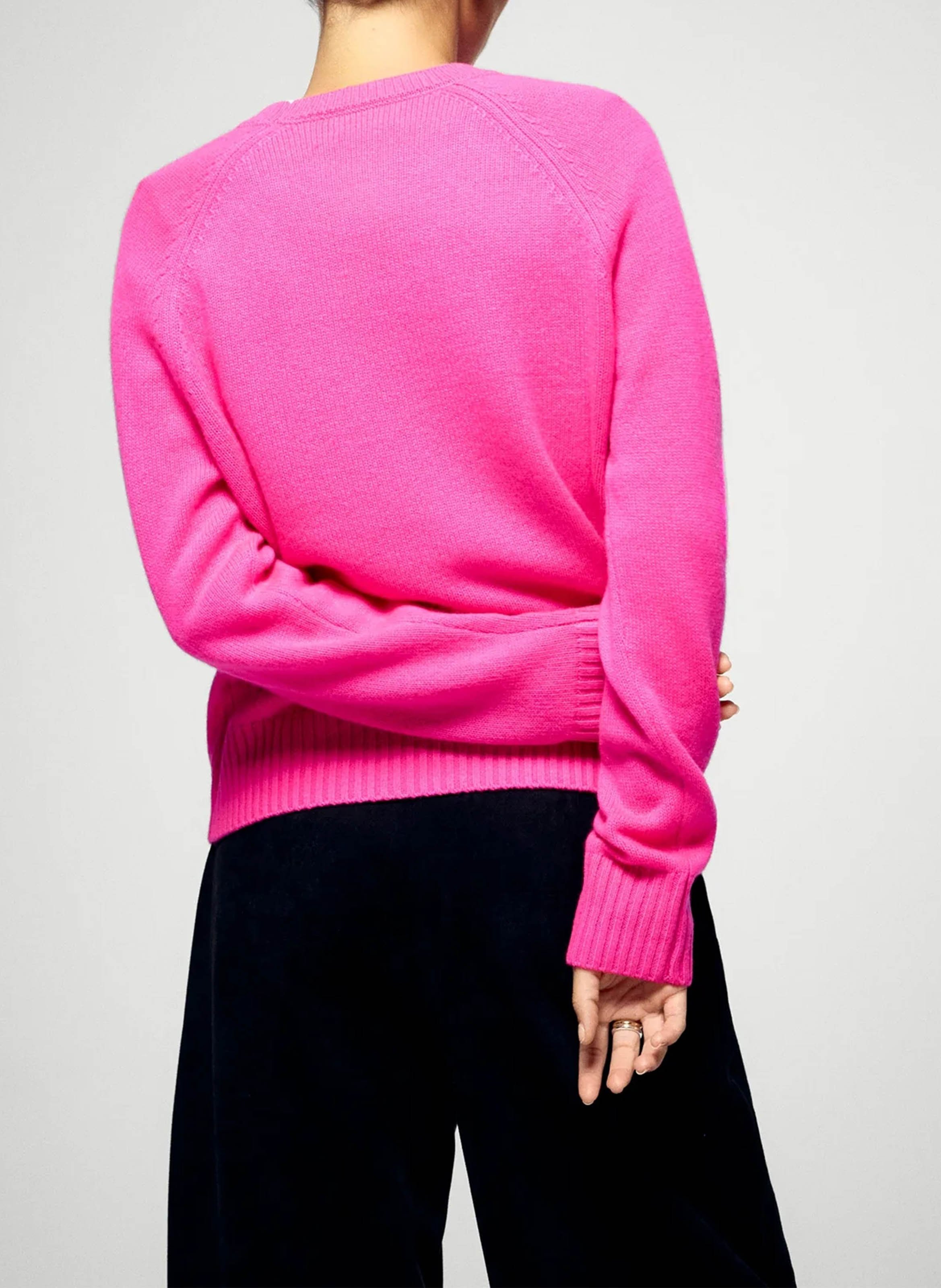 Pull droit en cachemire imprimé FROM FUTURE Rose