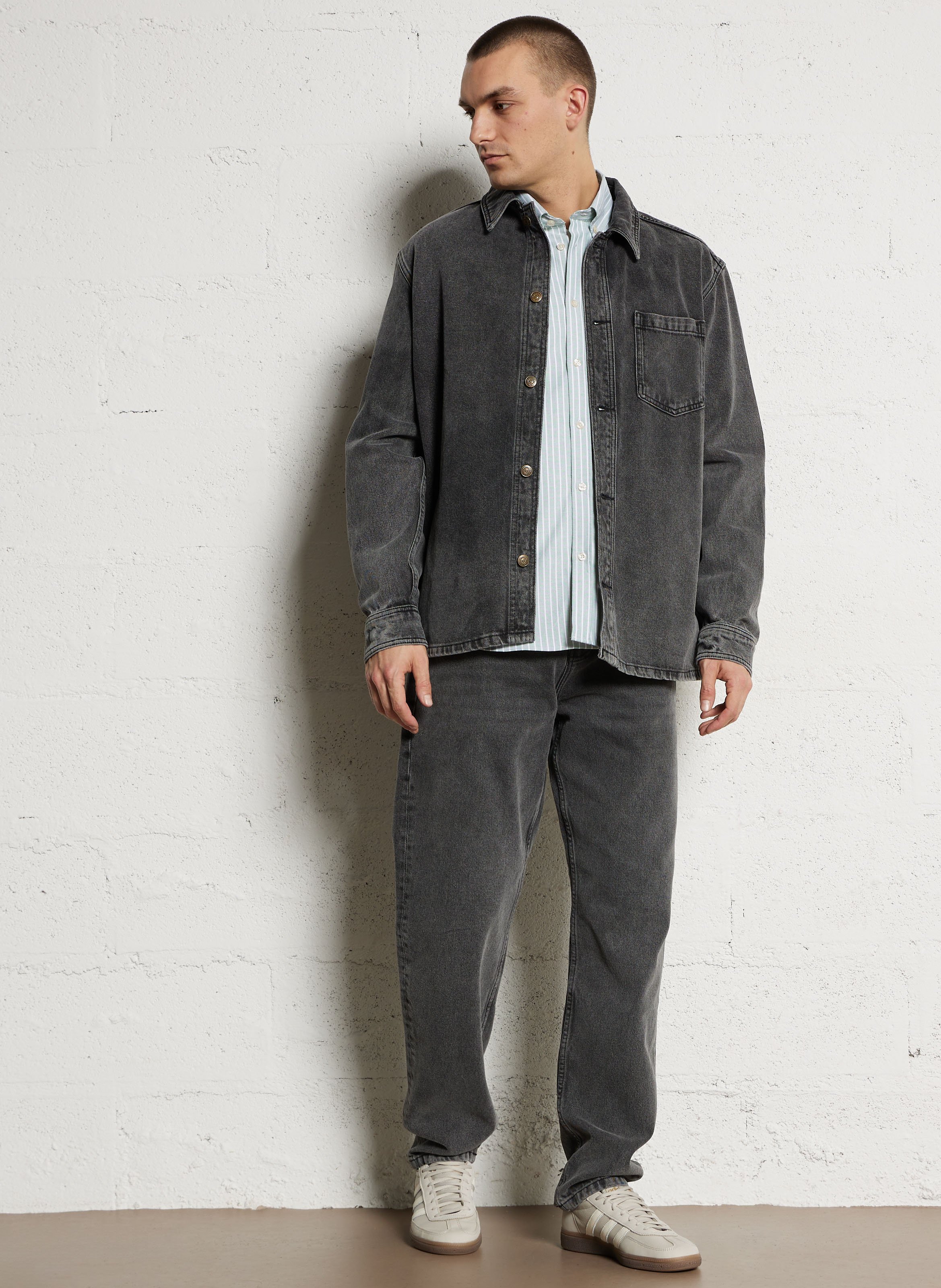 Surchemise droite en coton LES DEUX Gris