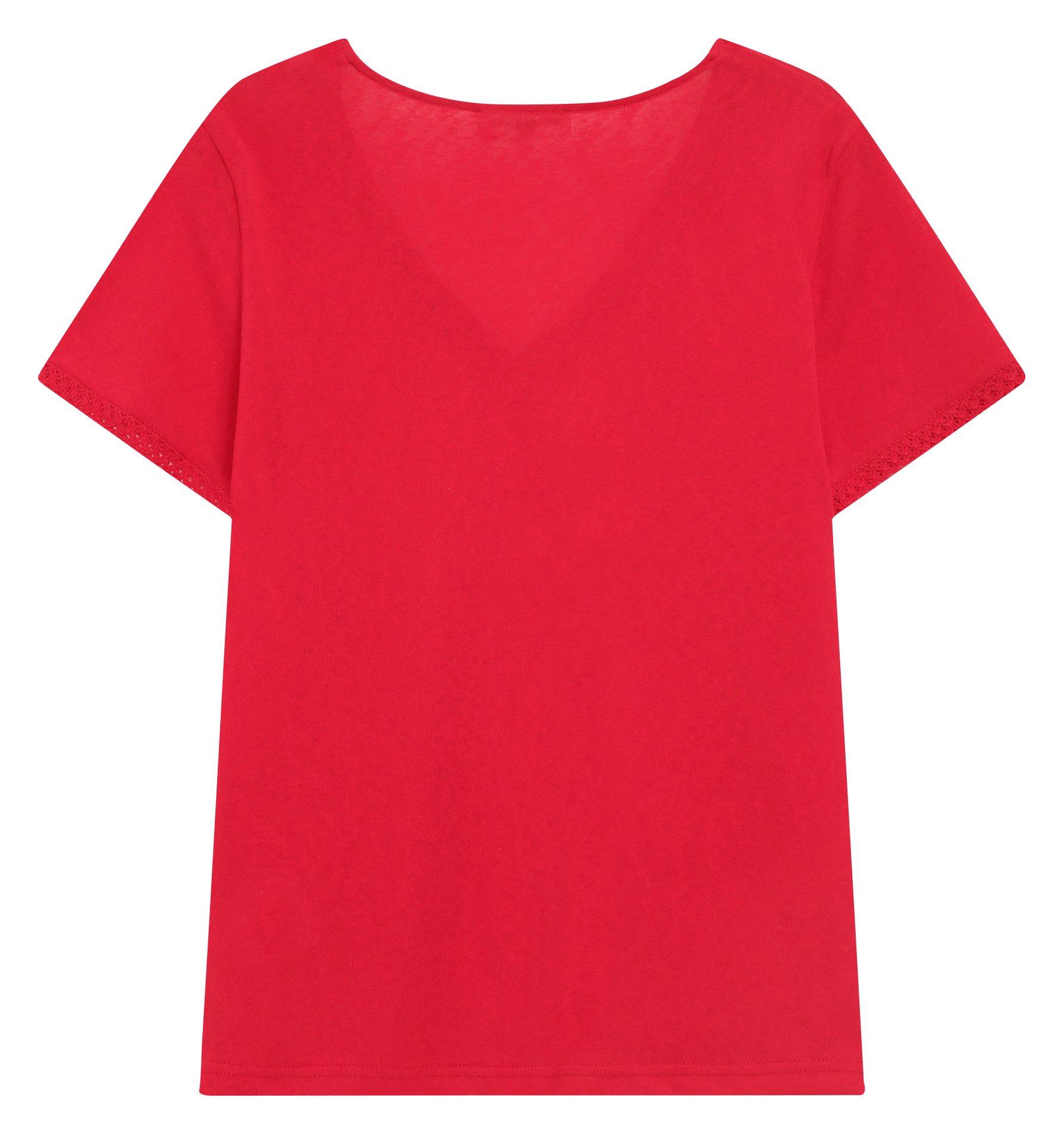 Tee-shirt col v en coton mélangé GRACE ET MILA Rot