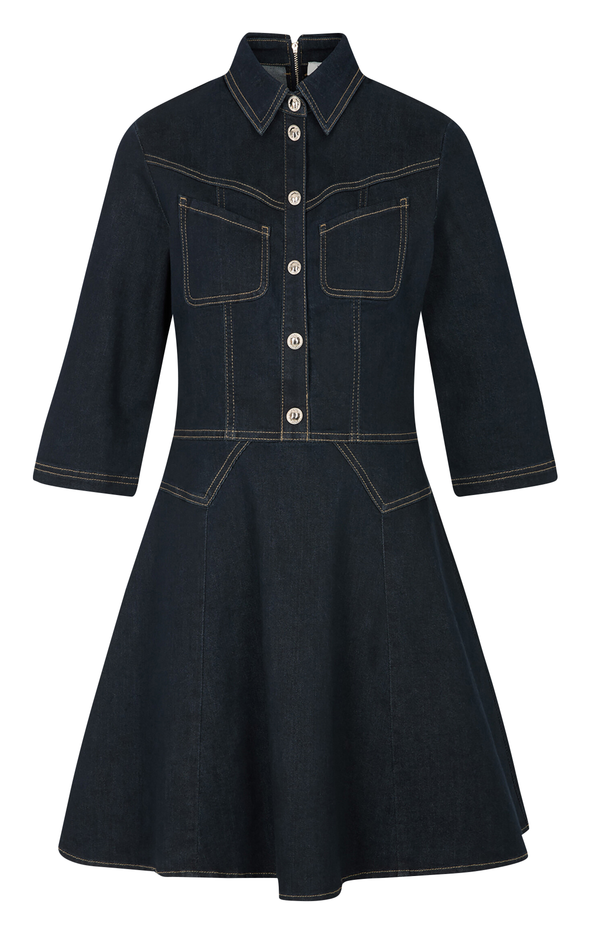 Robe courte cintrée en denim brut MORGAN Bleu