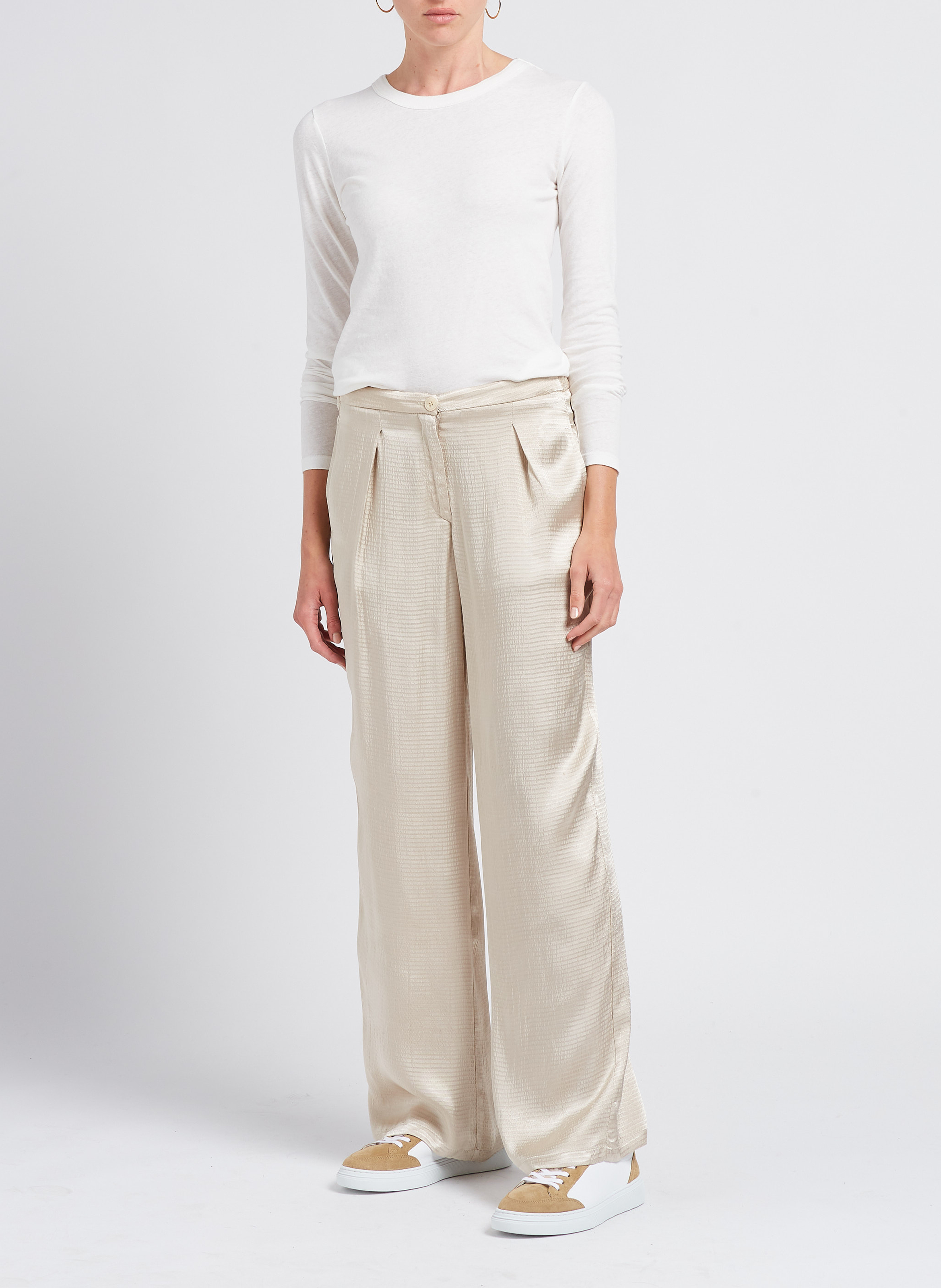 Rundhals-T-Shirt aus Baumwolle AMERICAN VINTAGE Weiss