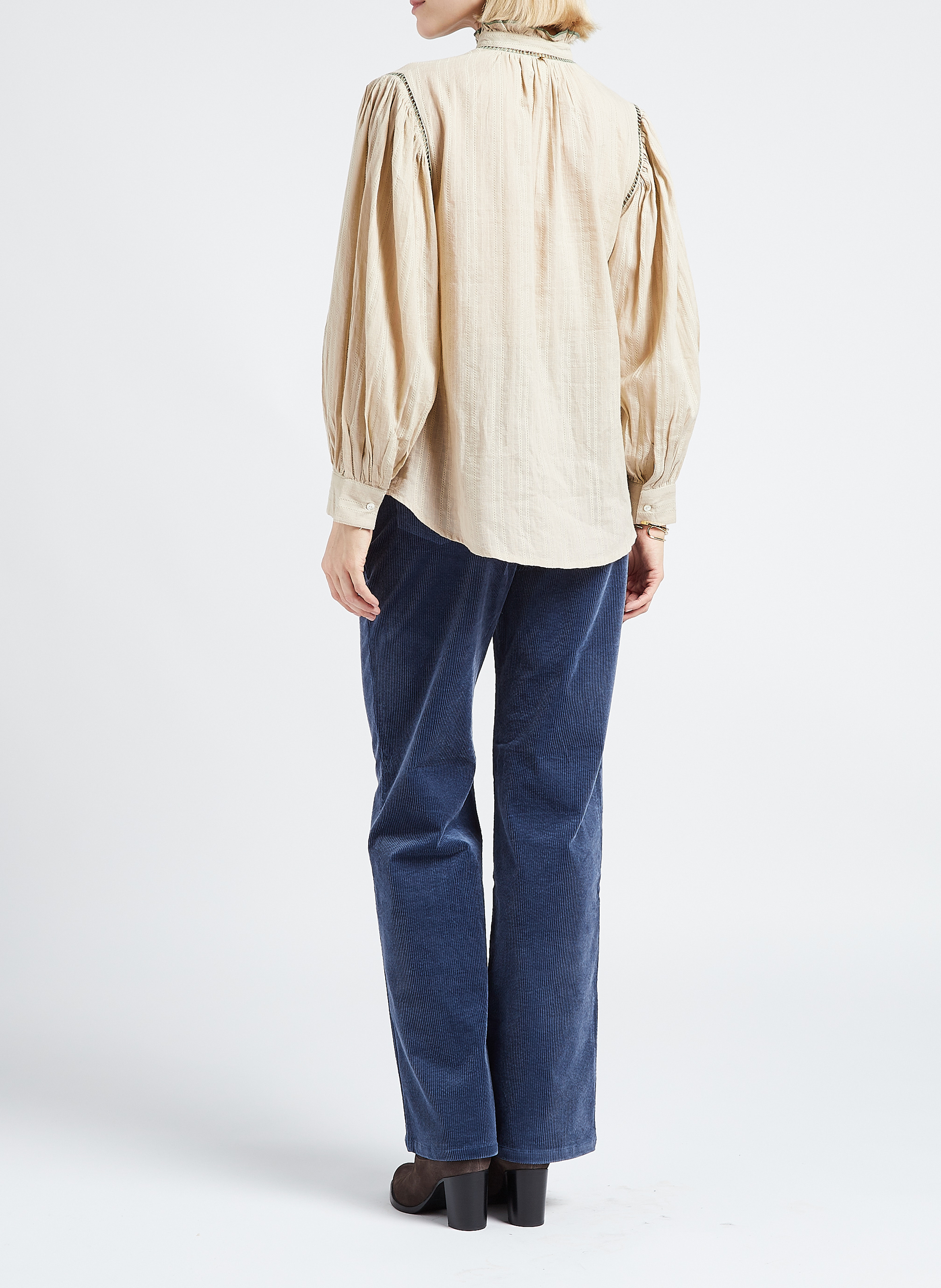 Gerade geschnittene Taillenhose aus Baumwoll-Mix ANTIK BATIK Blau