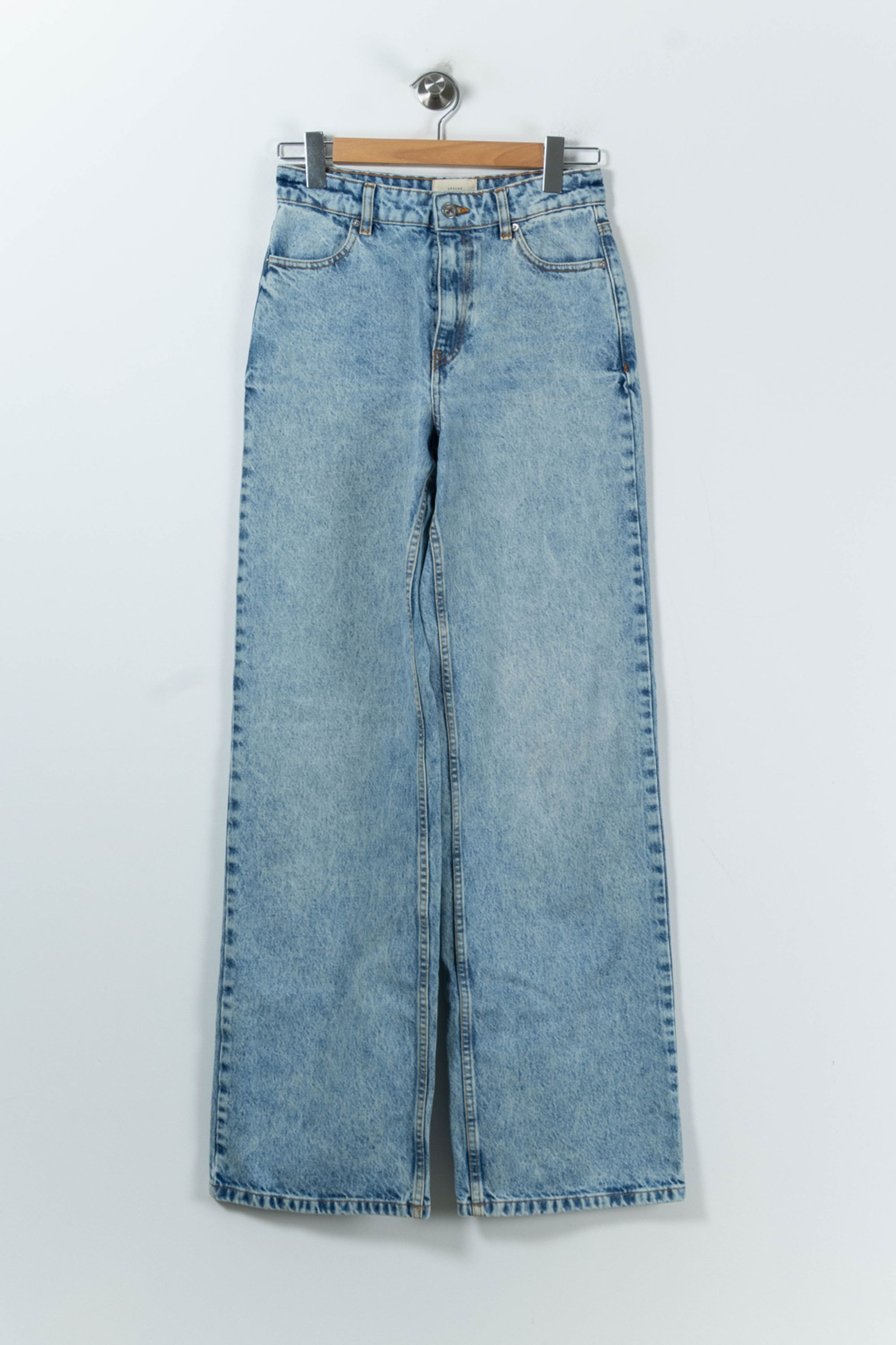Cropped slim jeans with studs SEZANE - Seconde main Blue