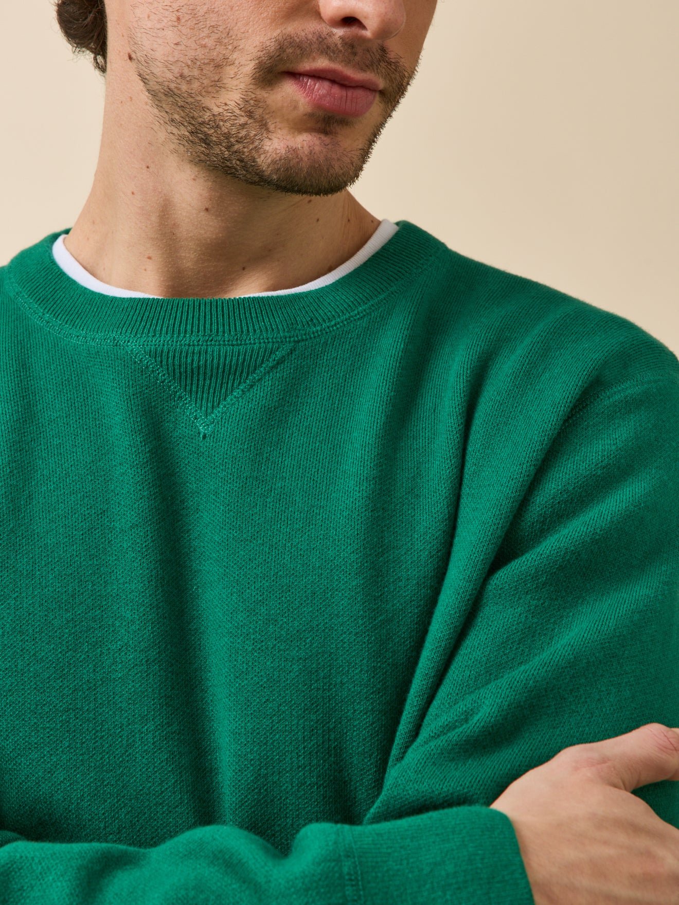 Pull effet sweat  coton cachemire CYRILLUS Vert