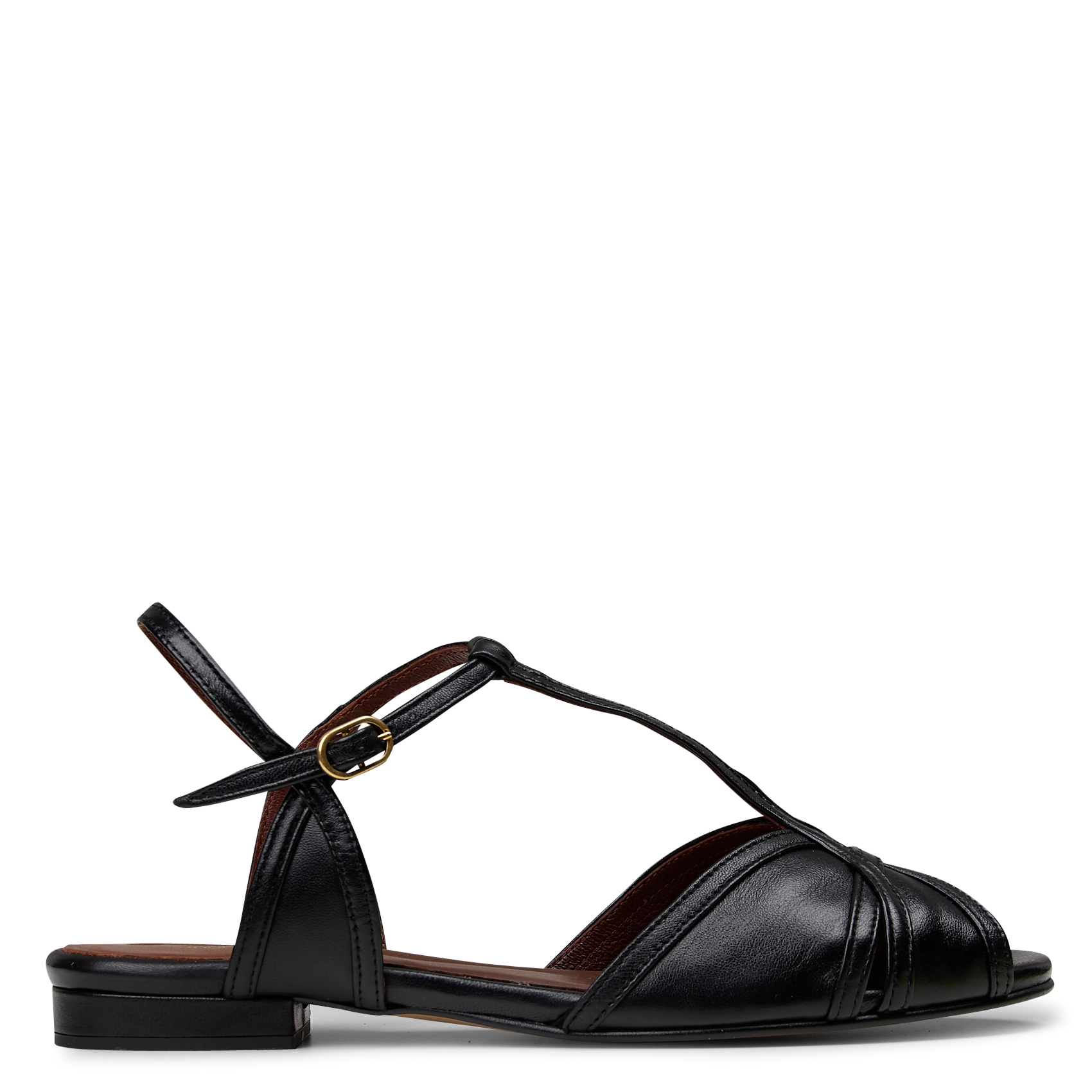 Sandales plates en cuir ANONYMOUS COPENHAGEN Noir