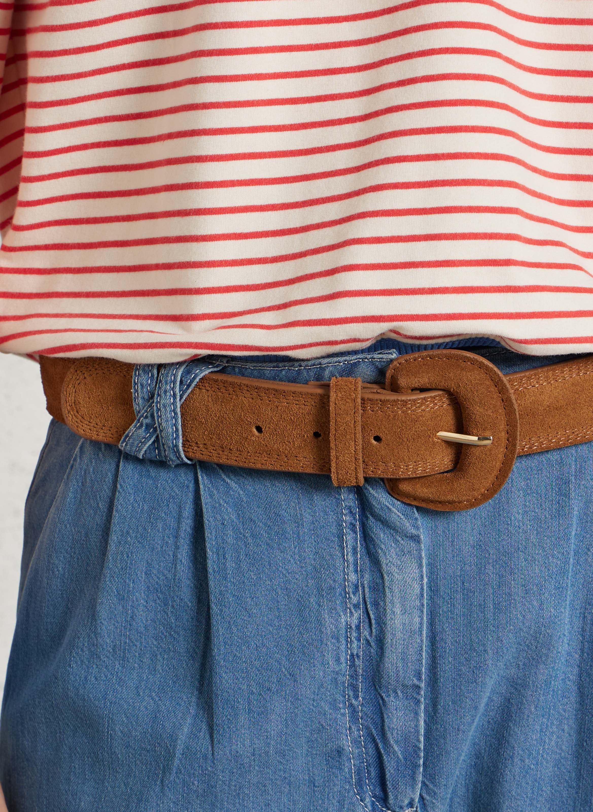 Suede belt SUD EXPRESS Brown
