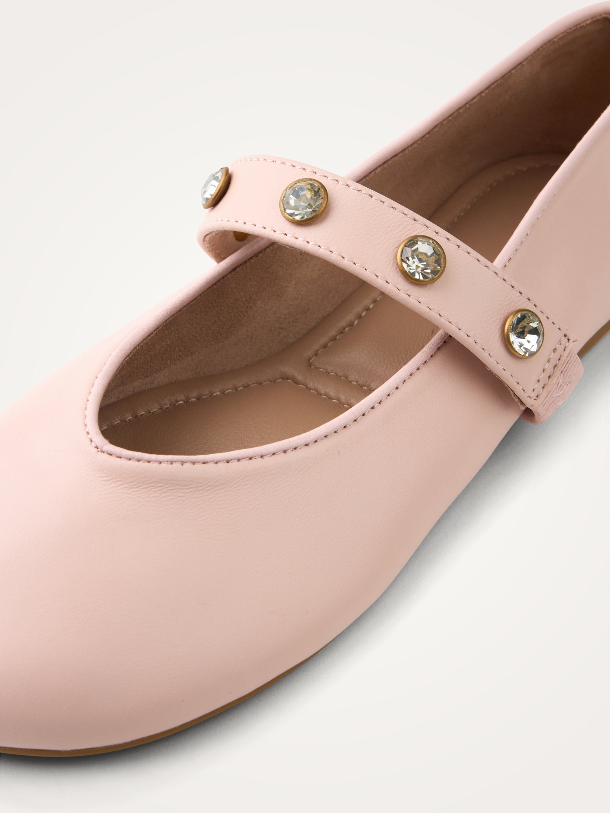 Woven ballet flats with strass ankle strap VANESSA WU Pink