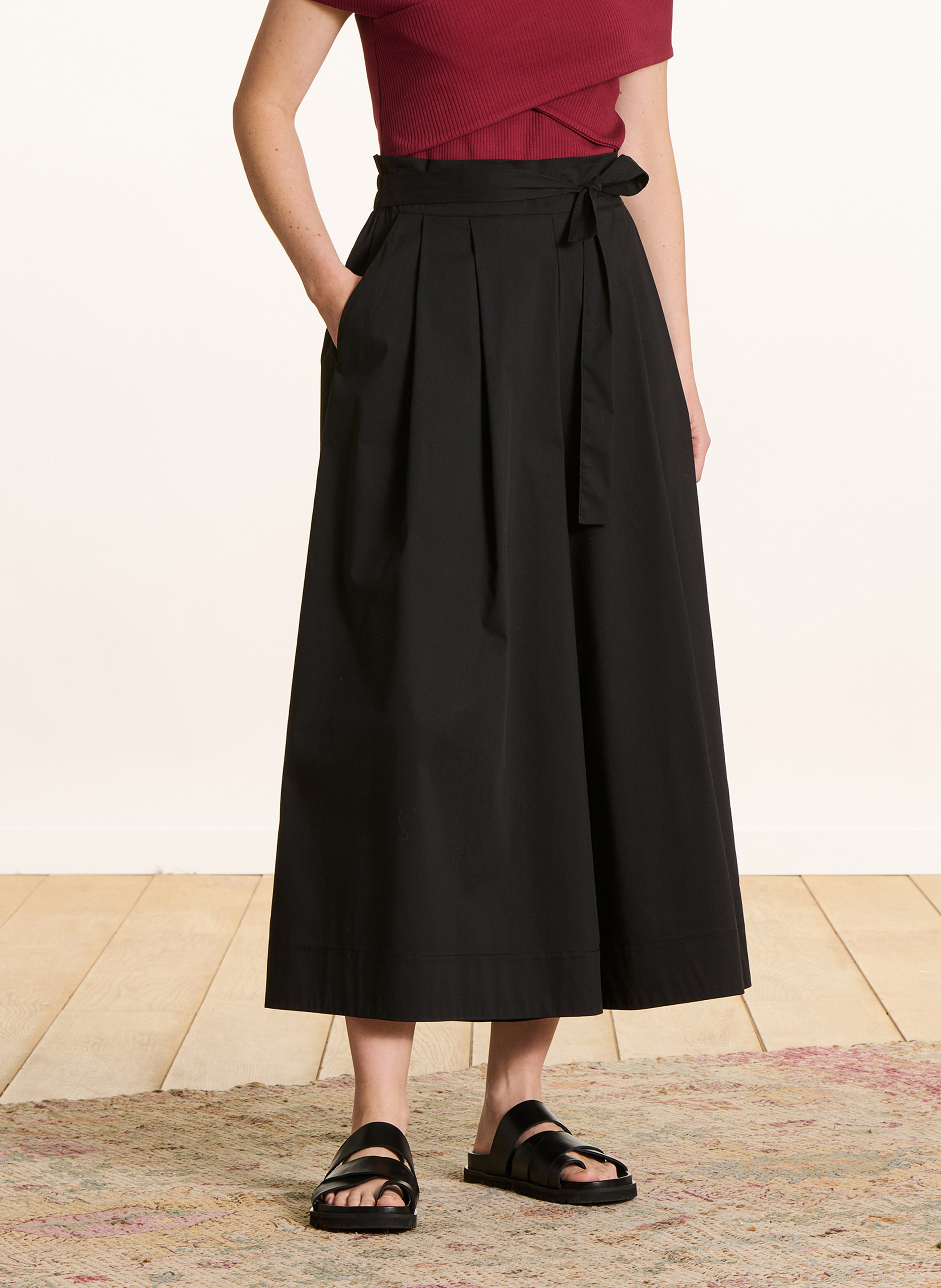 Wide-leg cotton blend pants LA FEE MARABOUTEE