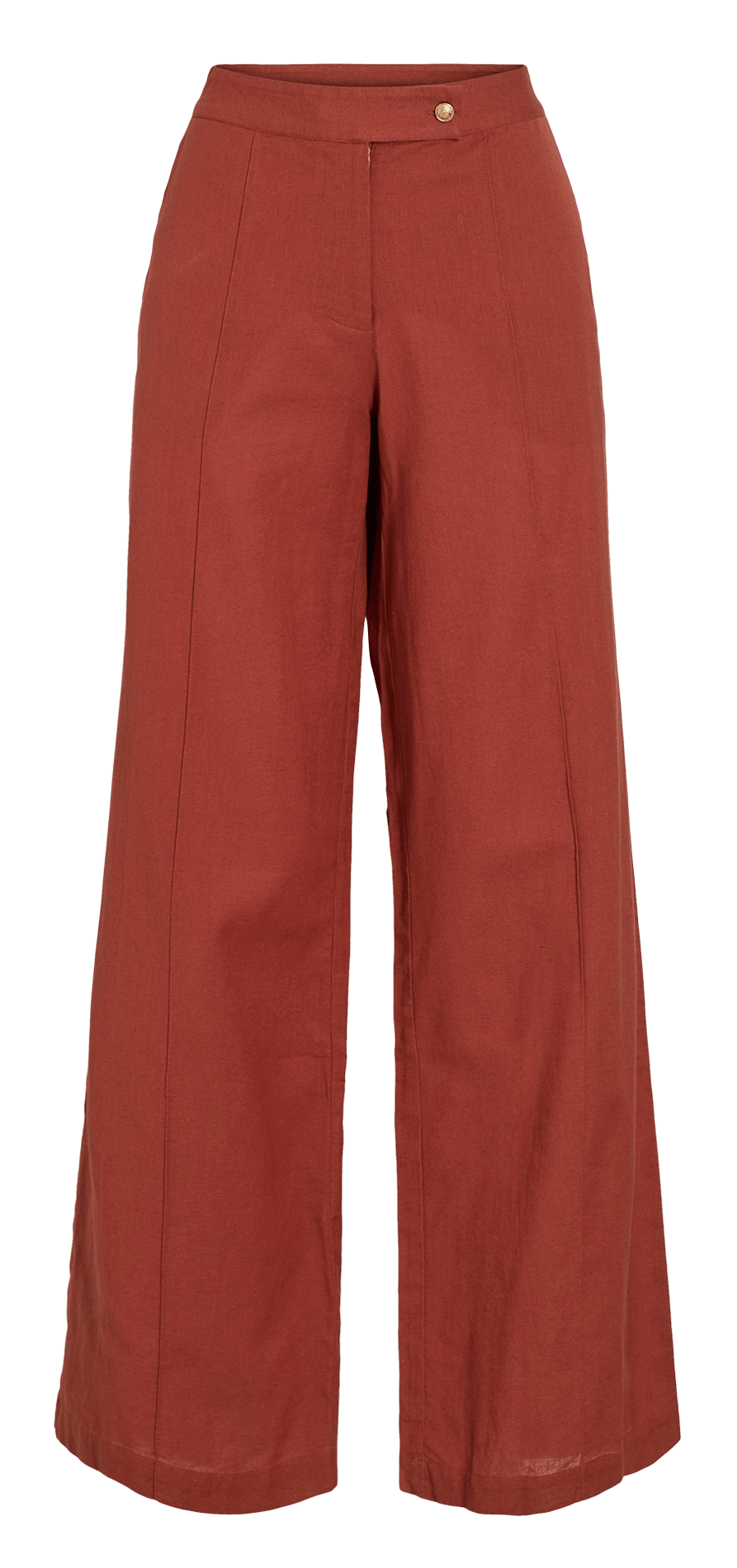 Weite Hose aus Baumwolle und Leinen VILA Orange