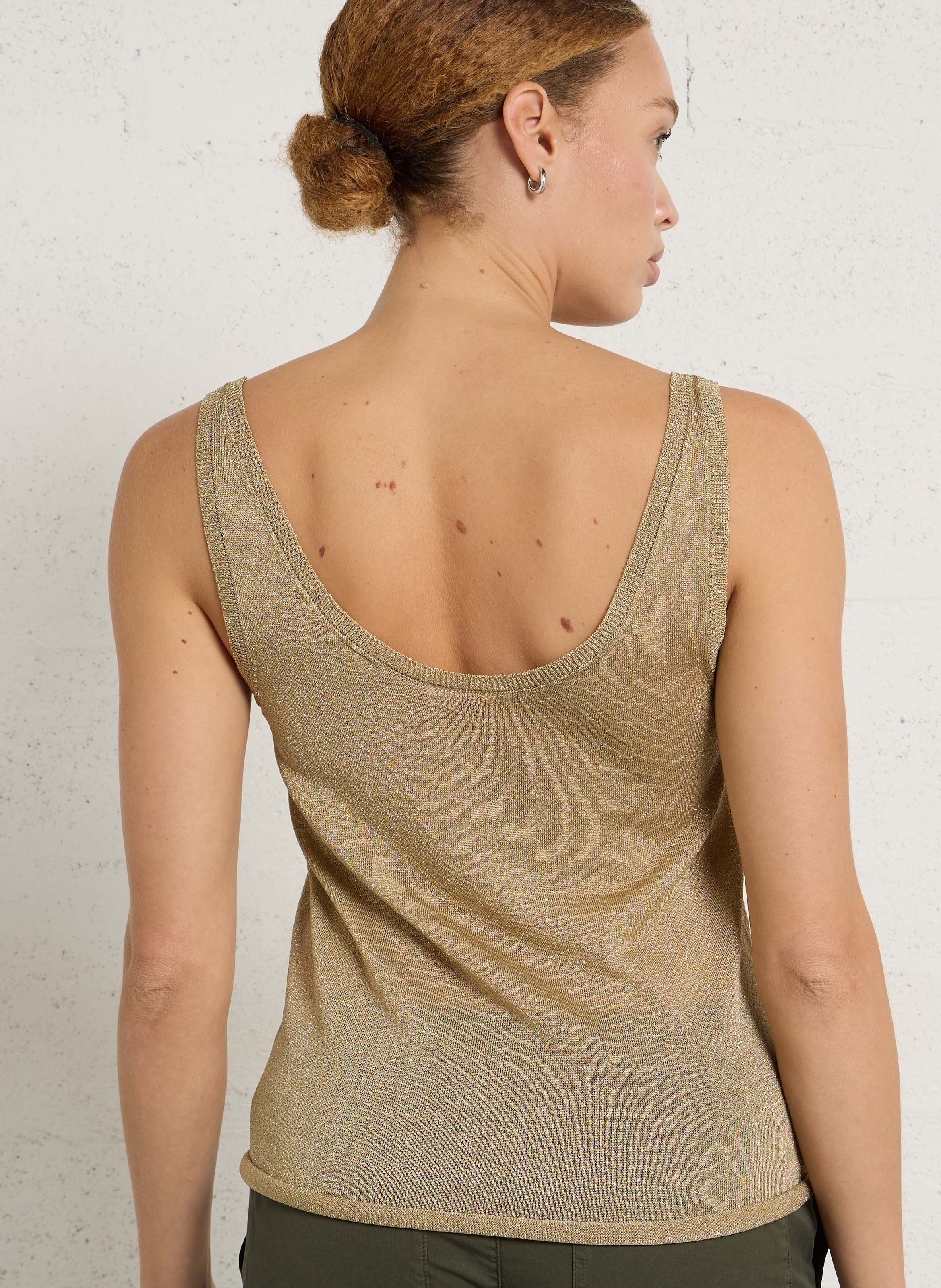 Débardeur droit brillant MAJESTIC FILATURES Doré