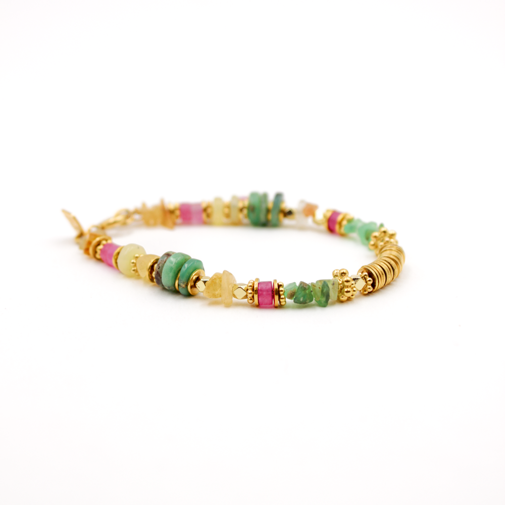 Bracelet heishi et crunchs - frida L'ATELIER DES DAMES Doré
