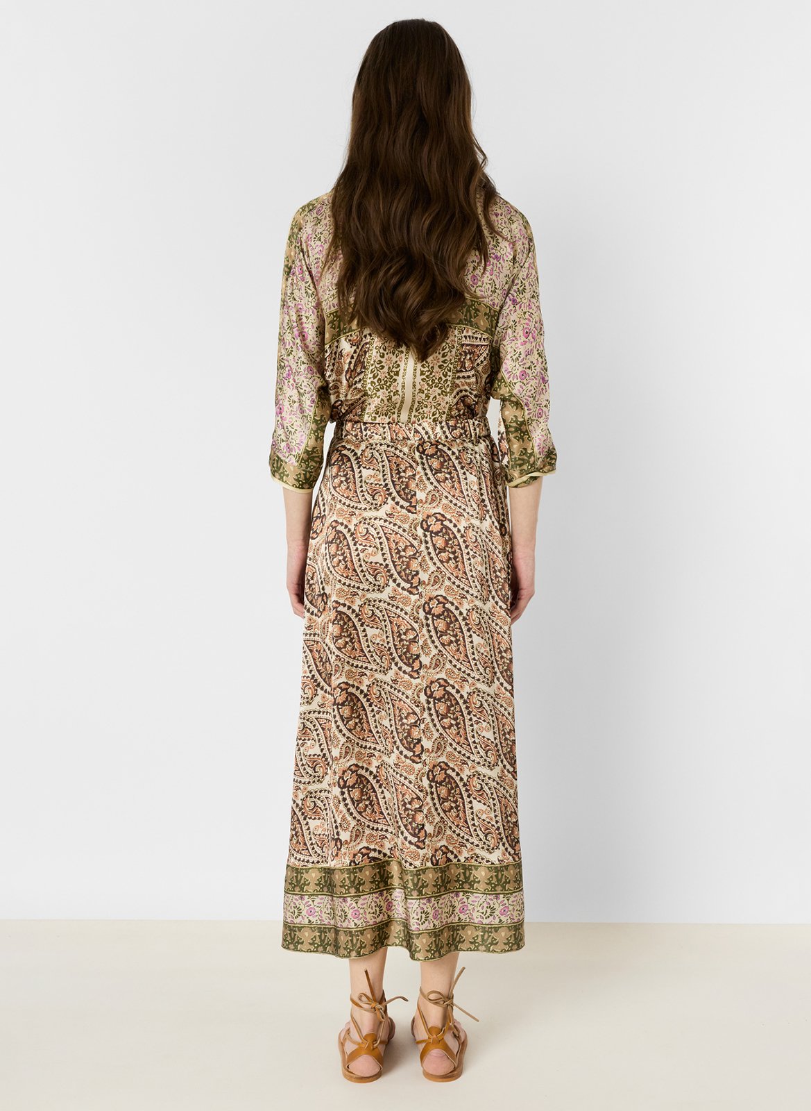 Jupe longue imprimée en soie GERARD DAREL Noir