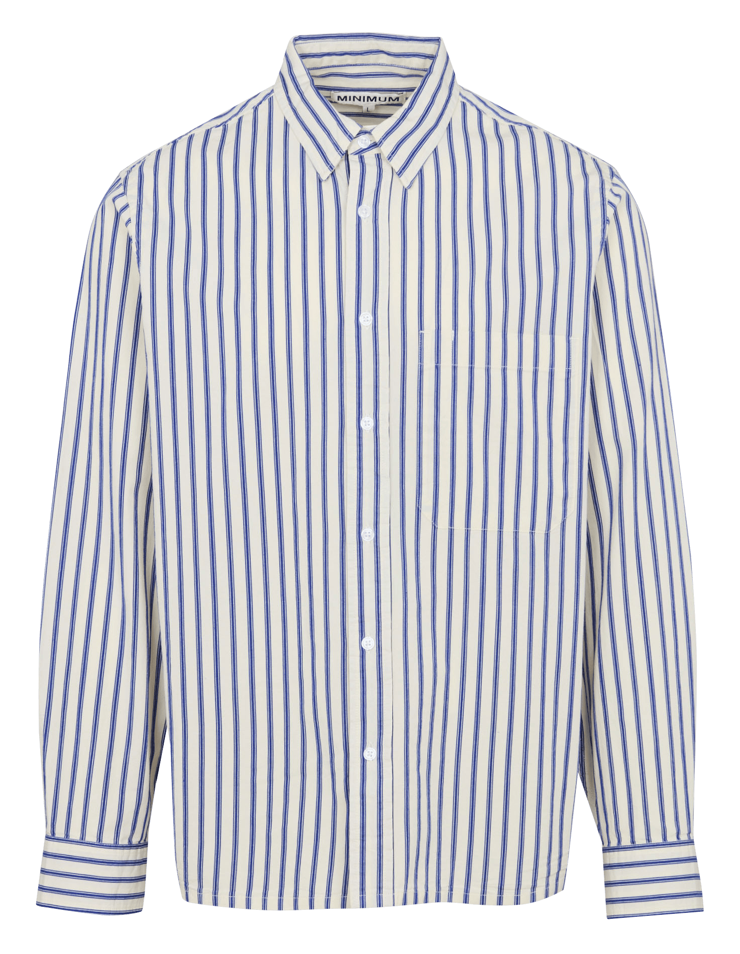 Oversized, gestreepte, katoenen blouse met klassieke kraag MINIMUM Veelkleurig