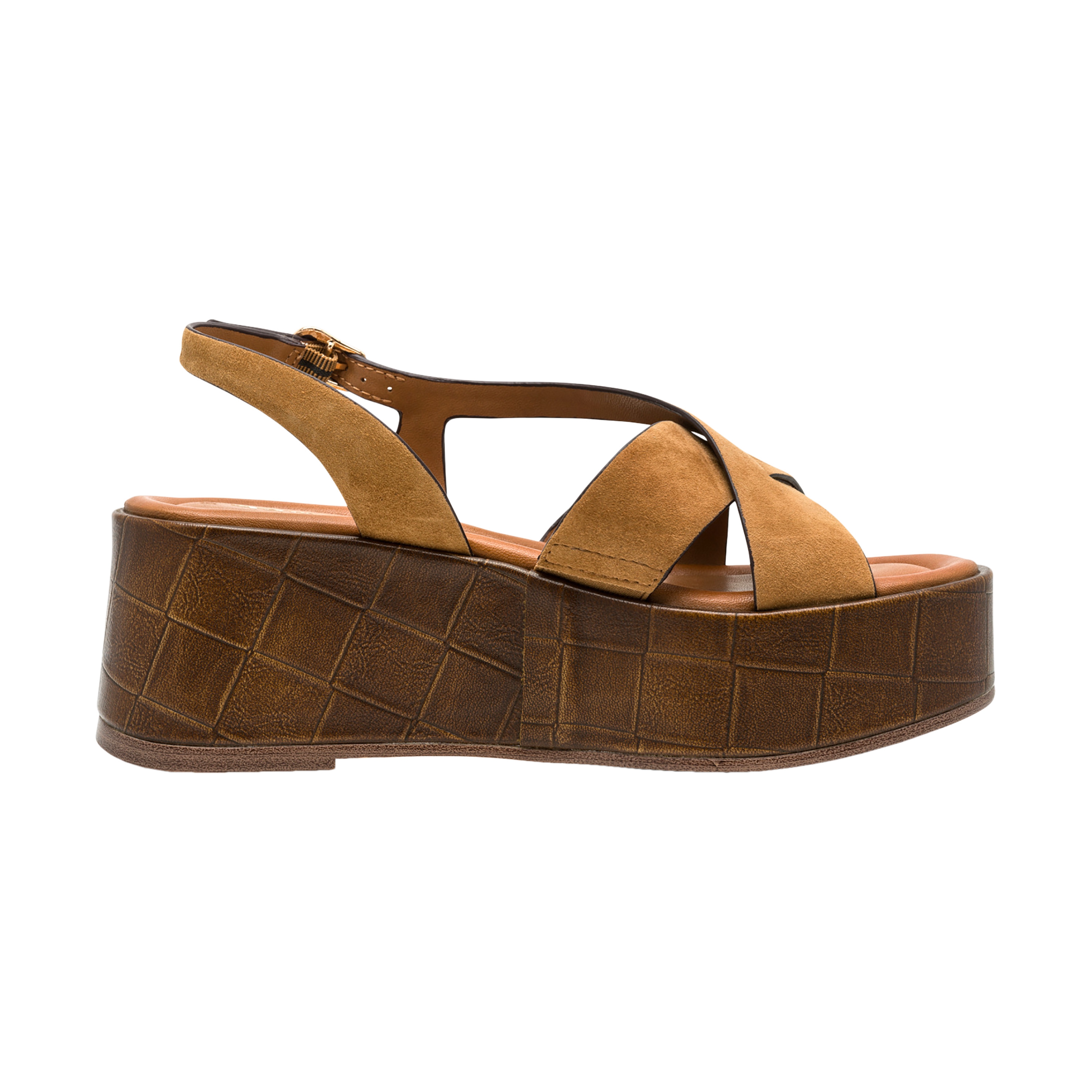 Leather wedge sandals TAMARIS Brown