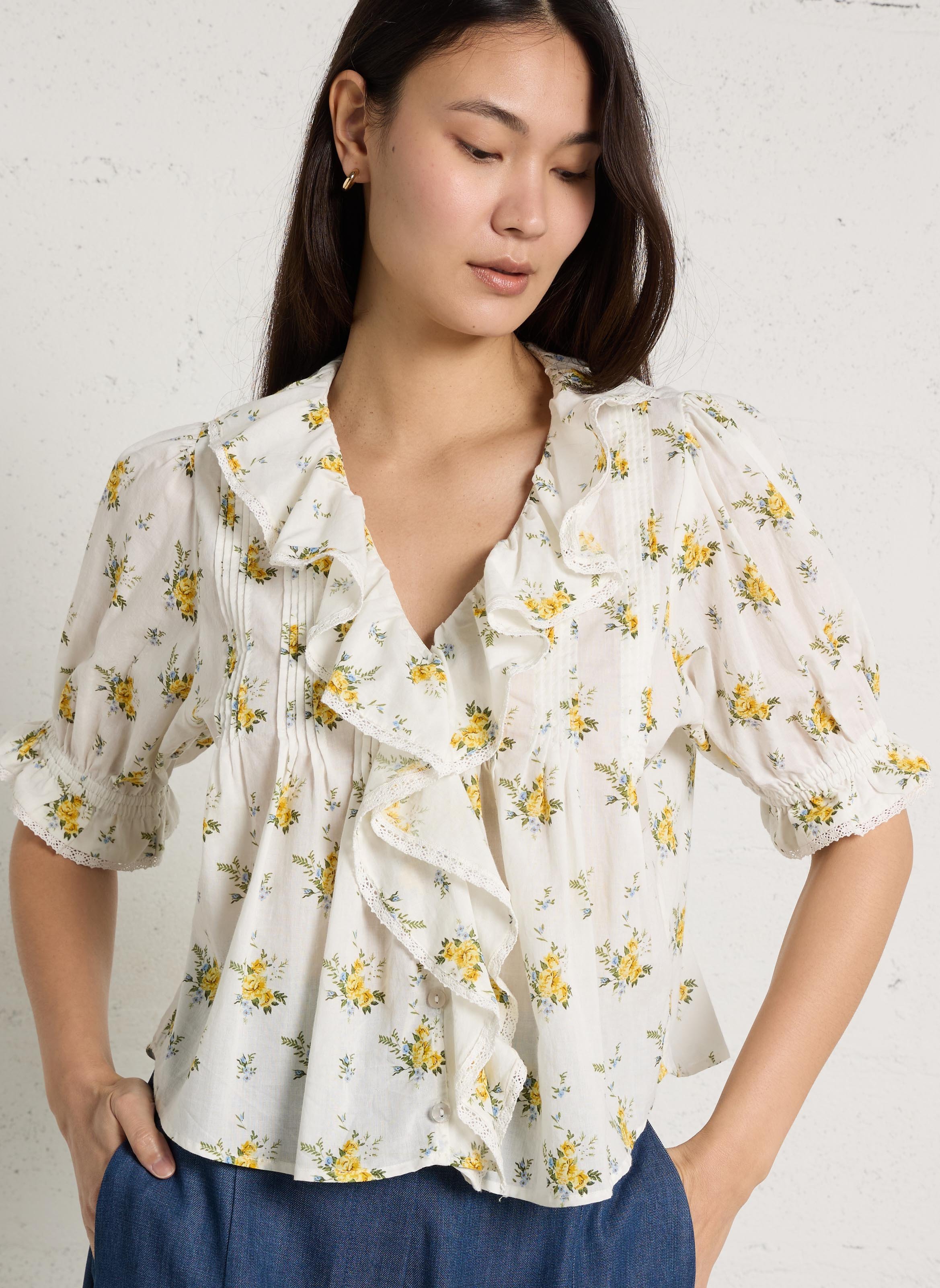 Blouse ample en coton THE NEW SOCIETY Jaune