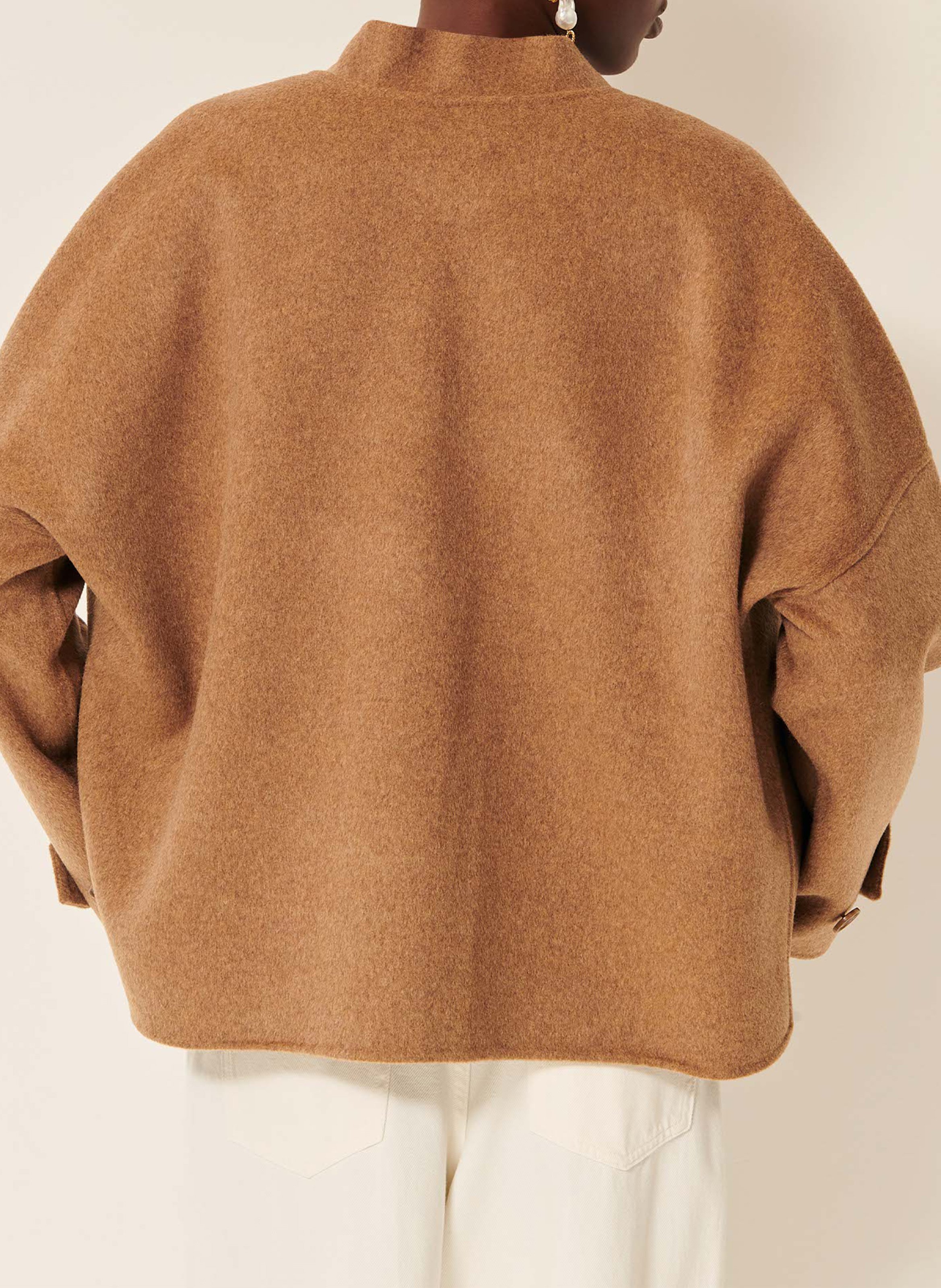Gerade geschnittene Jacke aus Wollmix SESSUN Beige