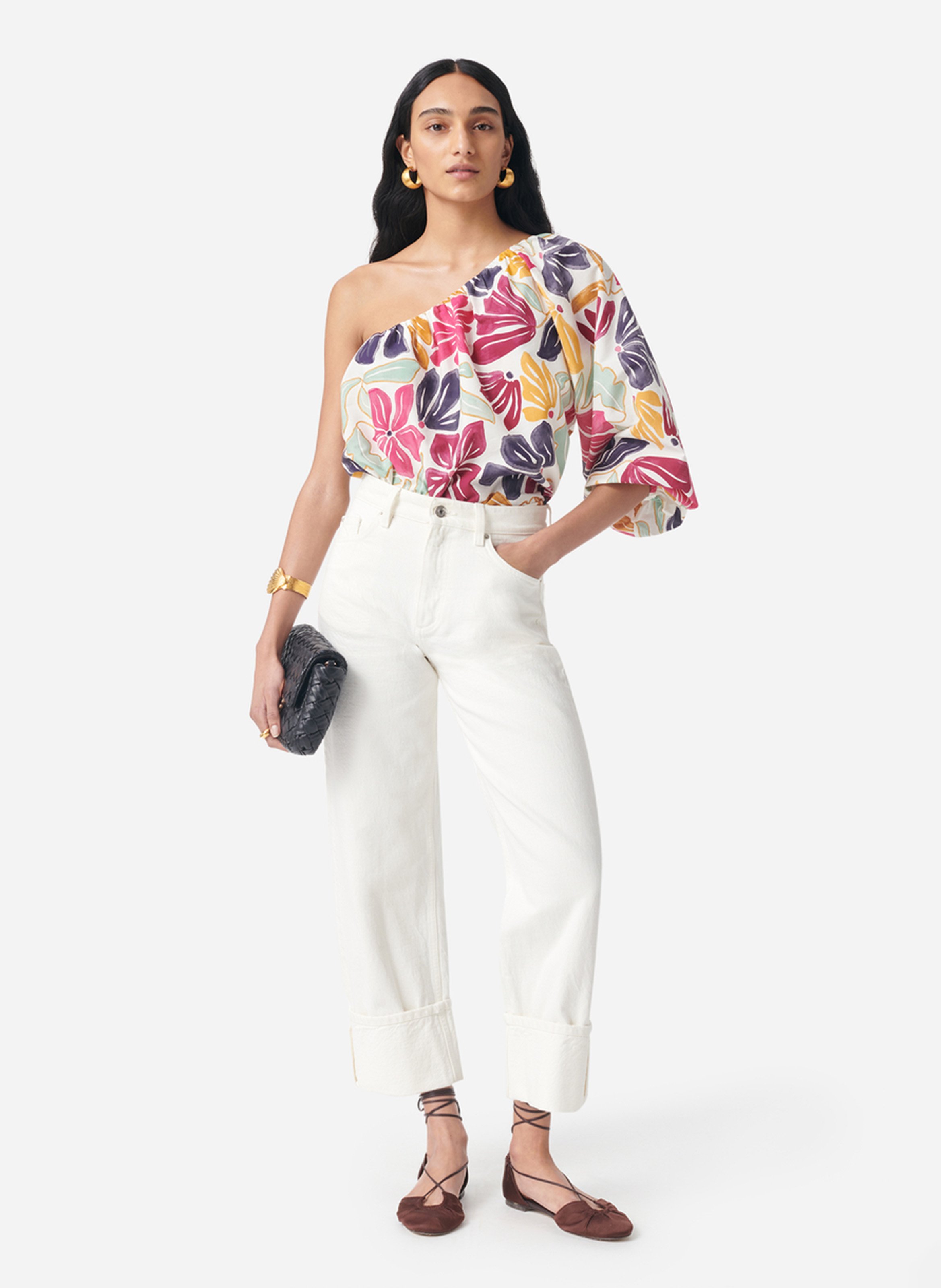 Asymmetrical Printed Top VANESSA BRUNO Multicolored