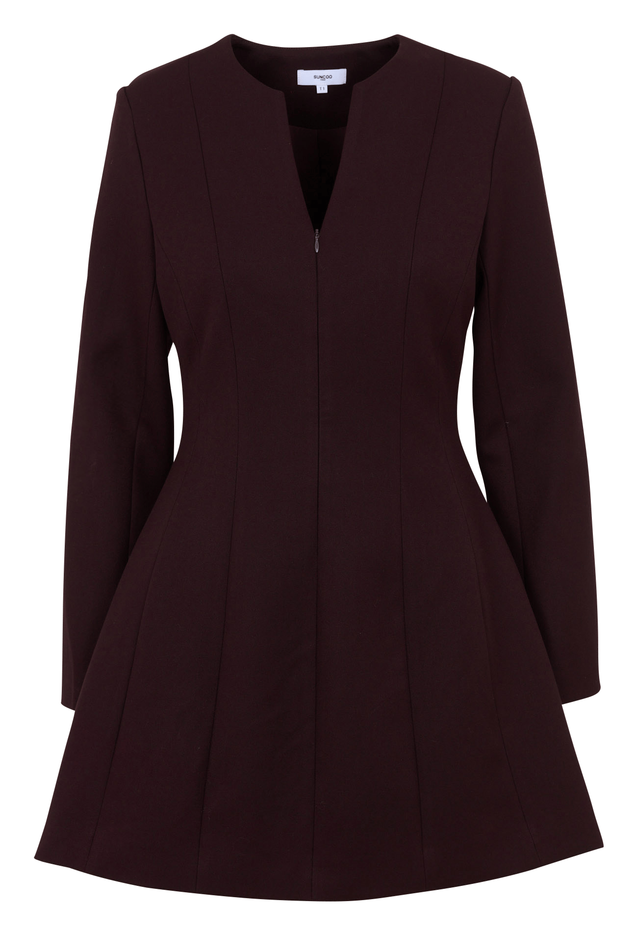 Fitted plain short dress SUNCOO Plums