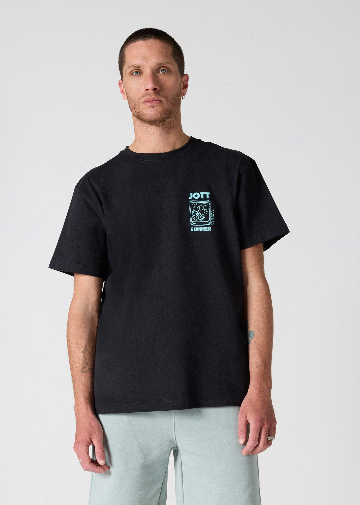 Round neck unisex printed T-shirt JOTT Black