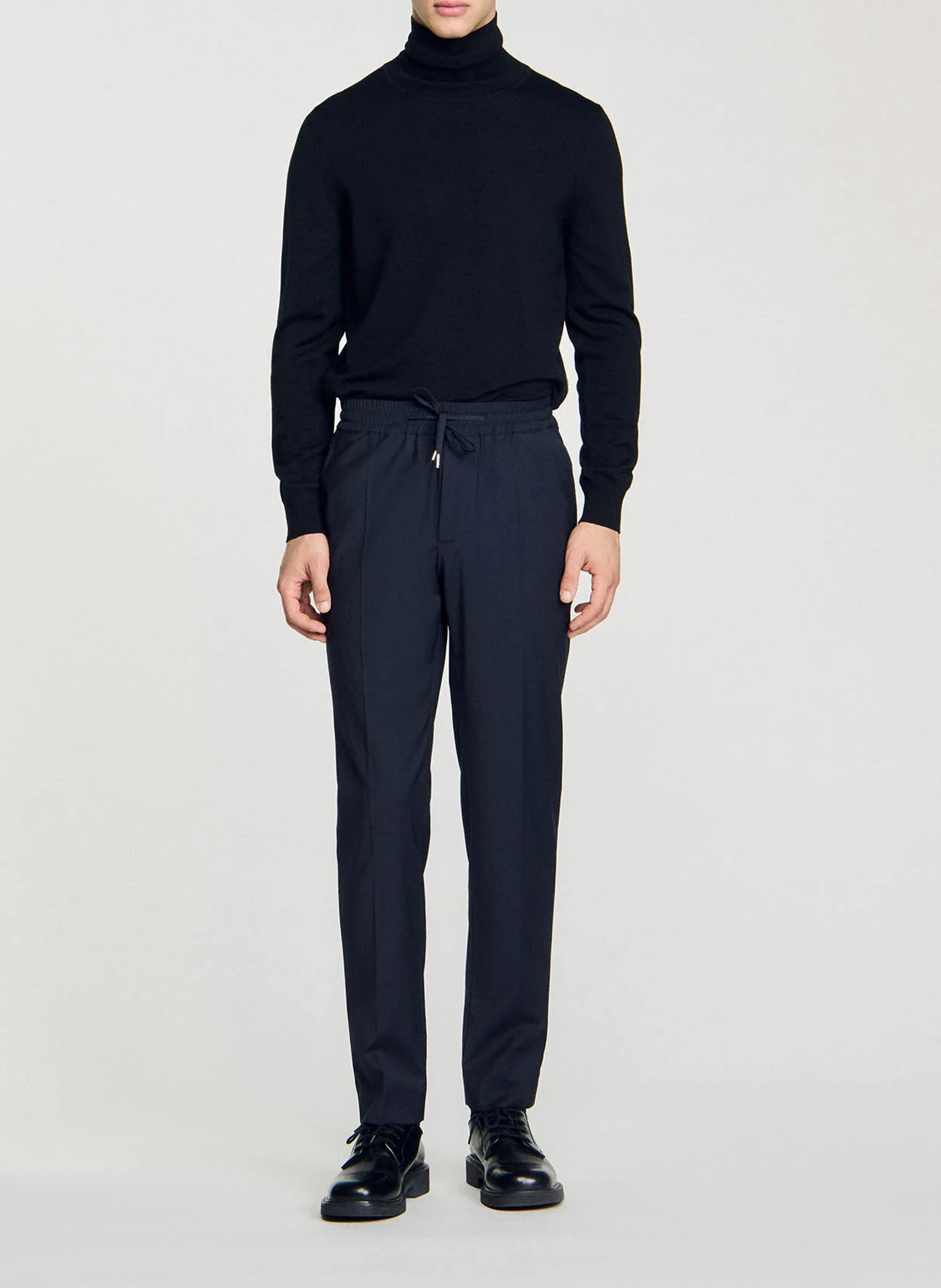 Pantalon droit élastiqué SANDRO Bleu