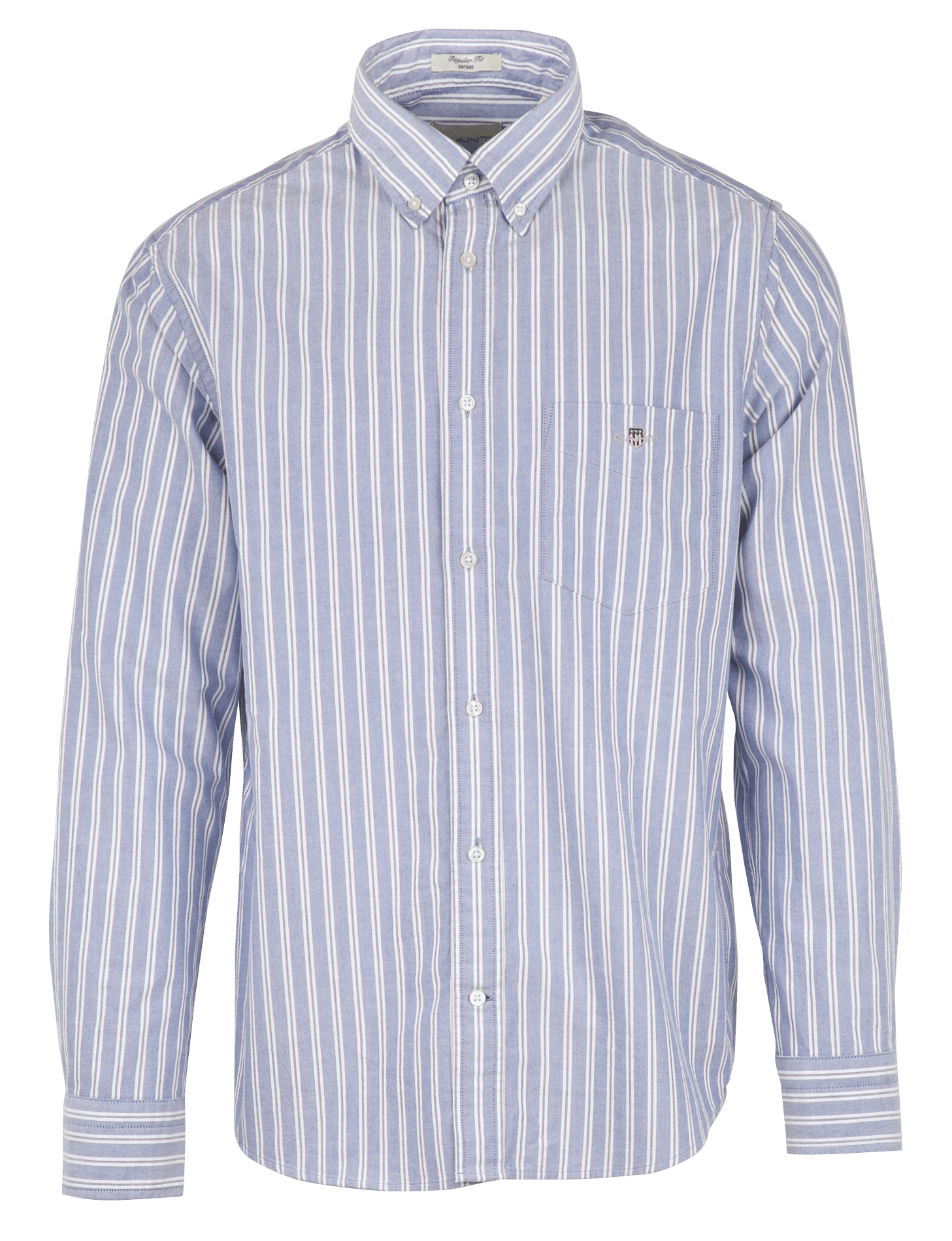 Gestreiftes Baumwollhemd mit Button-down-Kragen GANT Blau