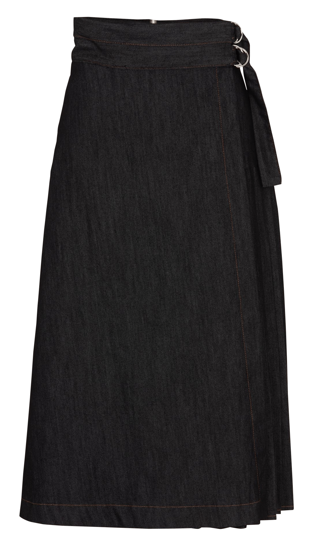 Midi wrap denim skirt in blended cotton LA FEE MARABOUTEE Black