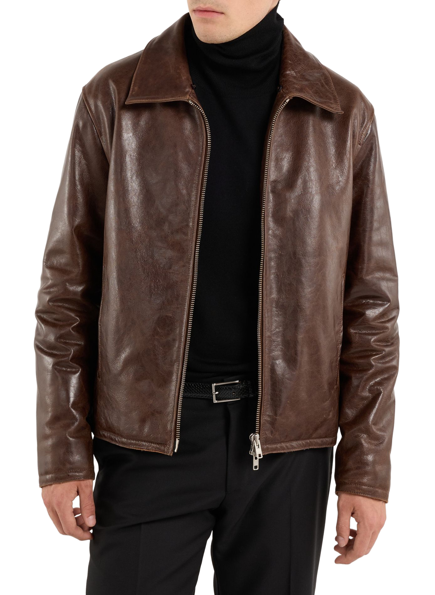 Veste izzy à col fourrure en cuir de vachette izzy SAISON 1865 Marron