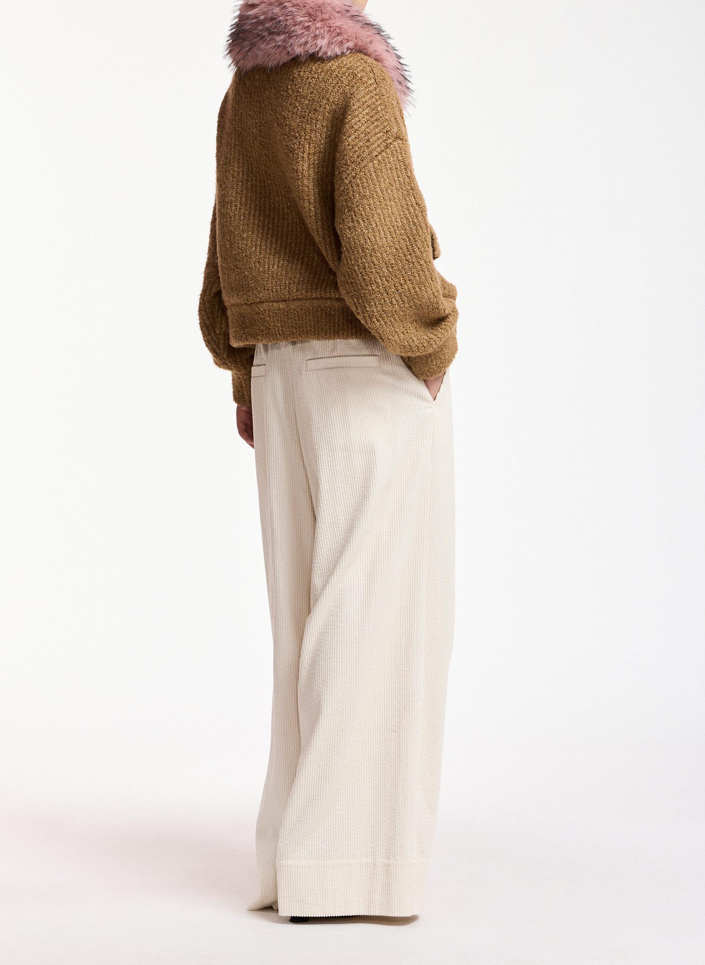 Oversized aviator jacket with removable collar ESSENTIEL ANTWERP Brown