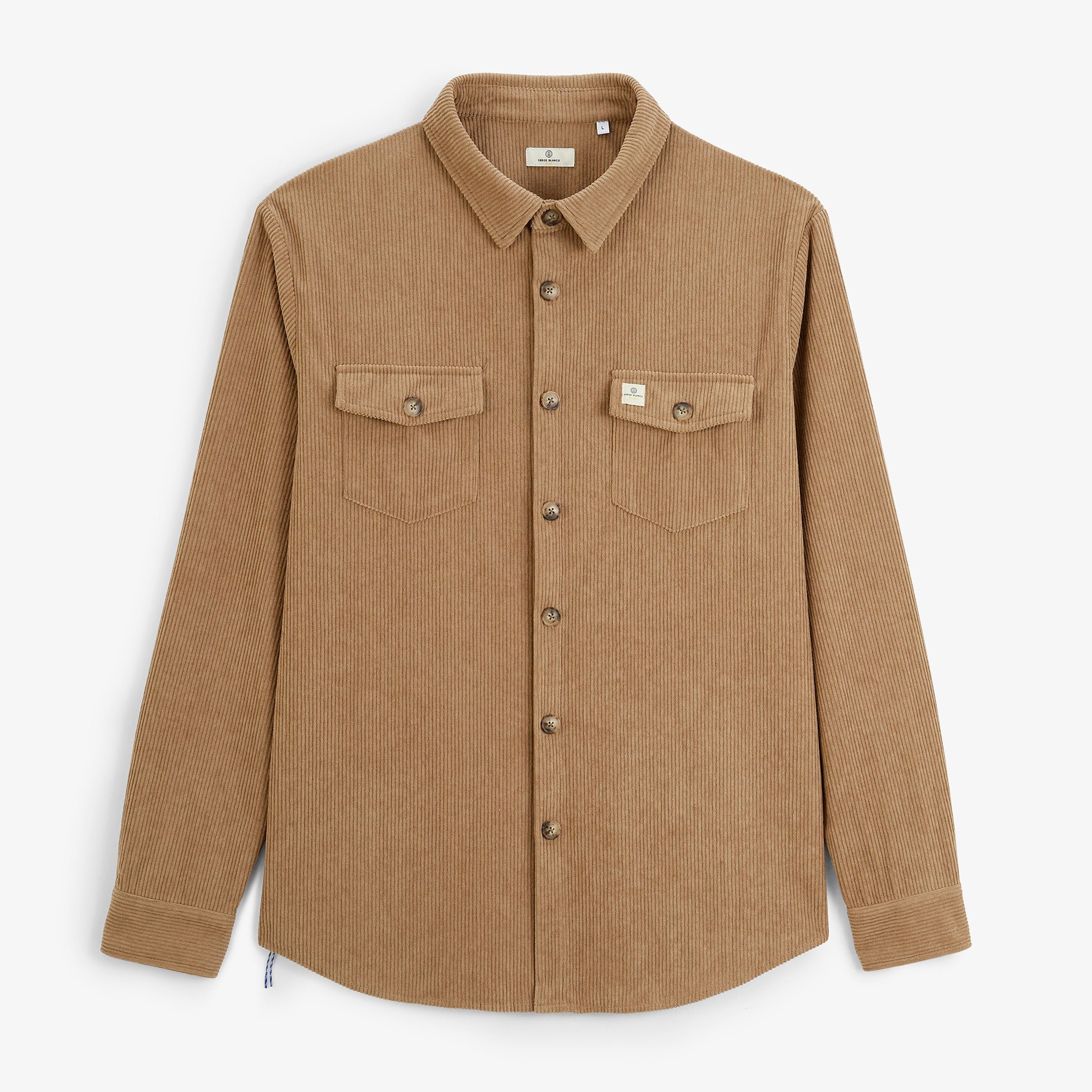 Long-sleeved velvet pigment dye beige cashmere shirt sbplay SERGE BLANCO Beige