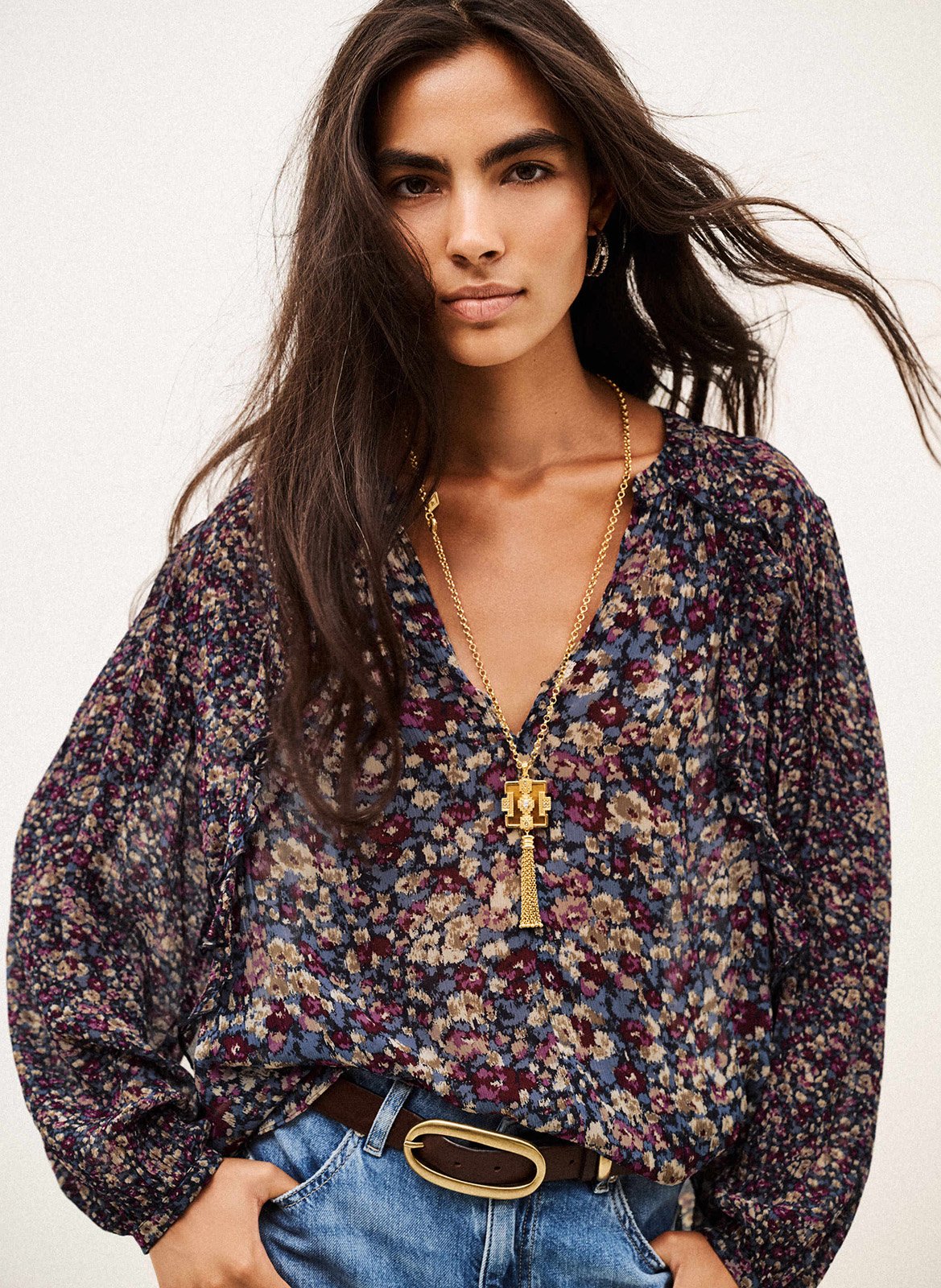Weite Bluse mit Print BA&SH