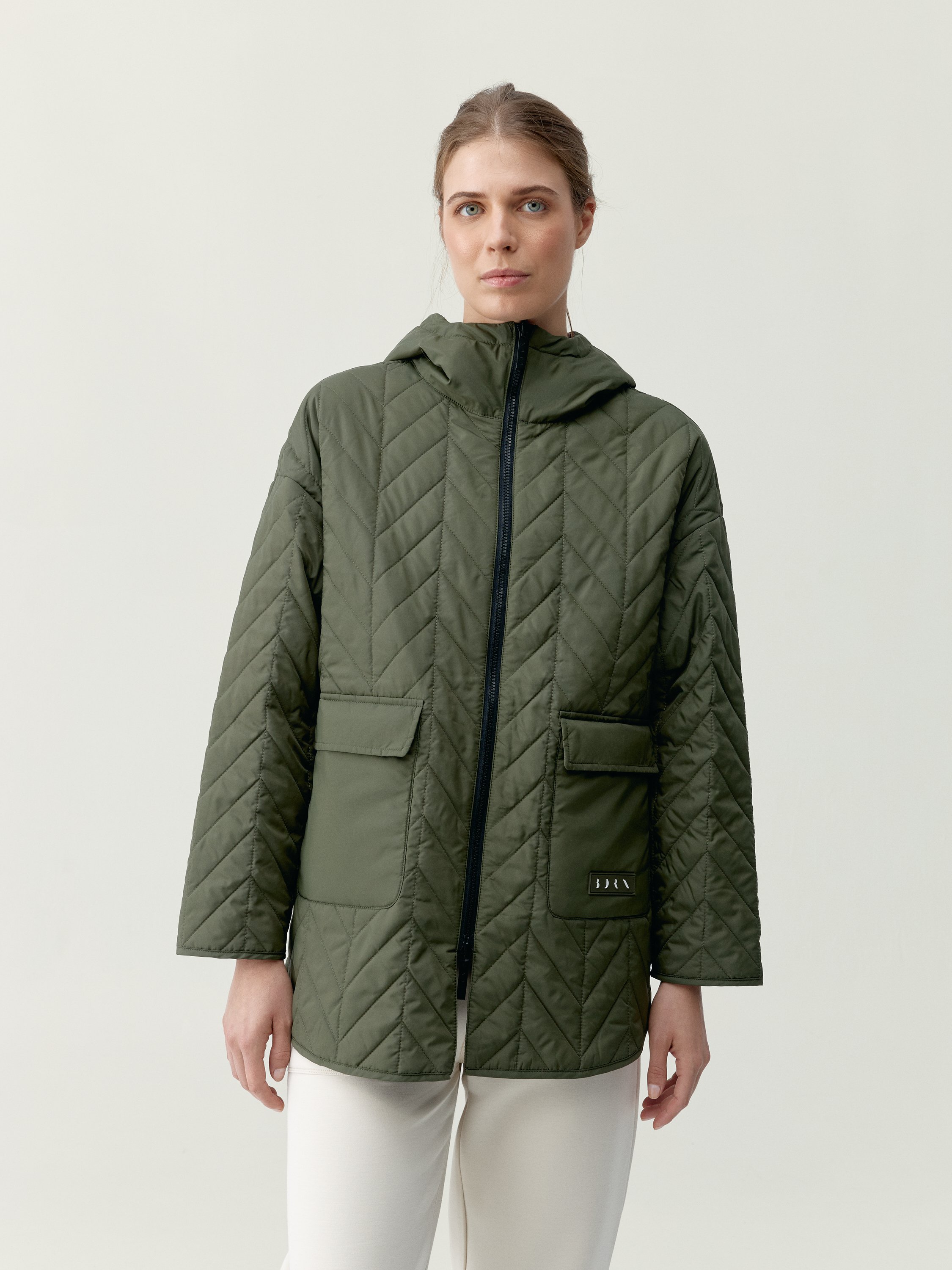 Women's reversible hooded sports coat BORN Green
