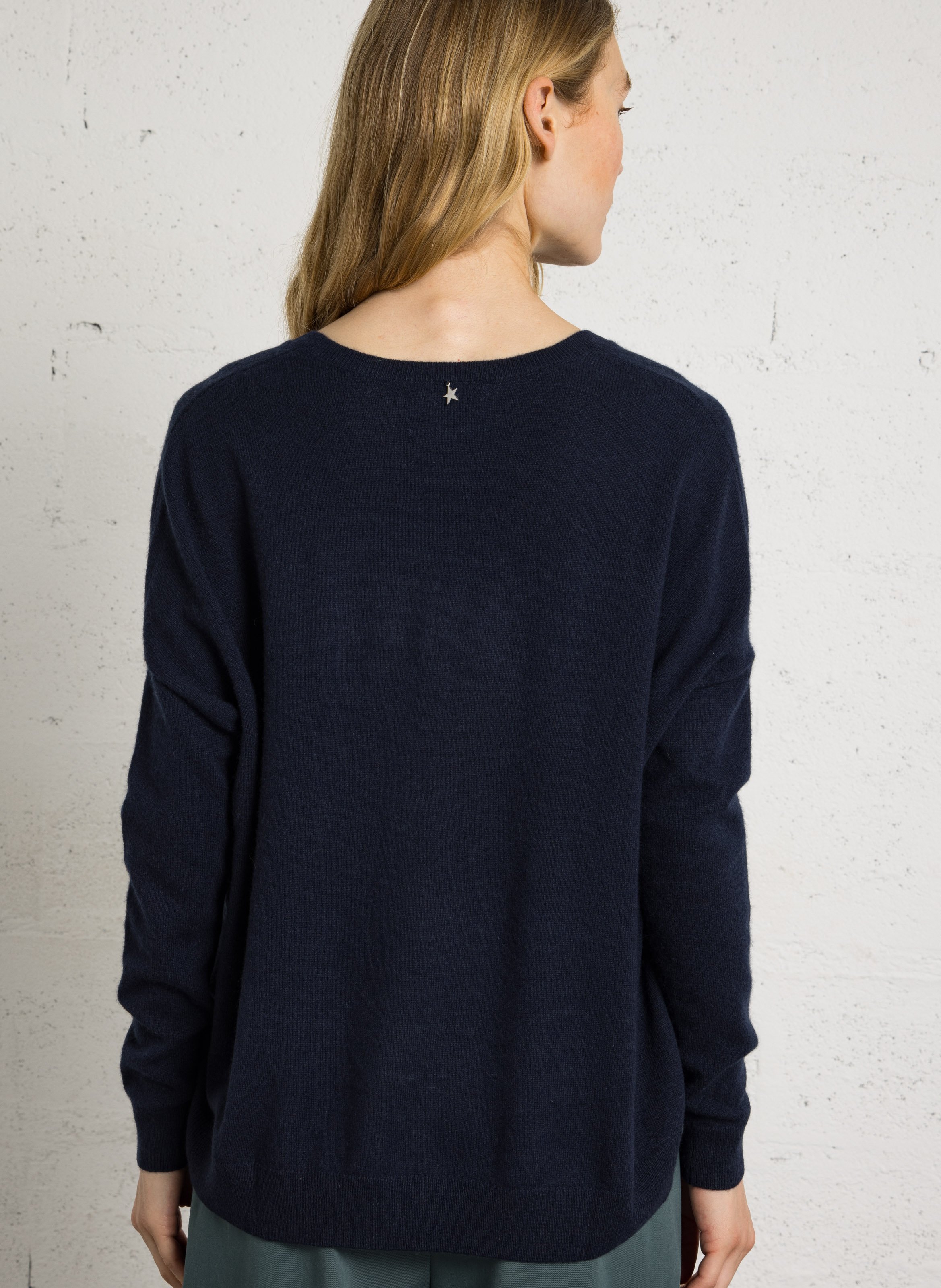 Wijde trui van kasjmier SUD EXPRESS Blauw