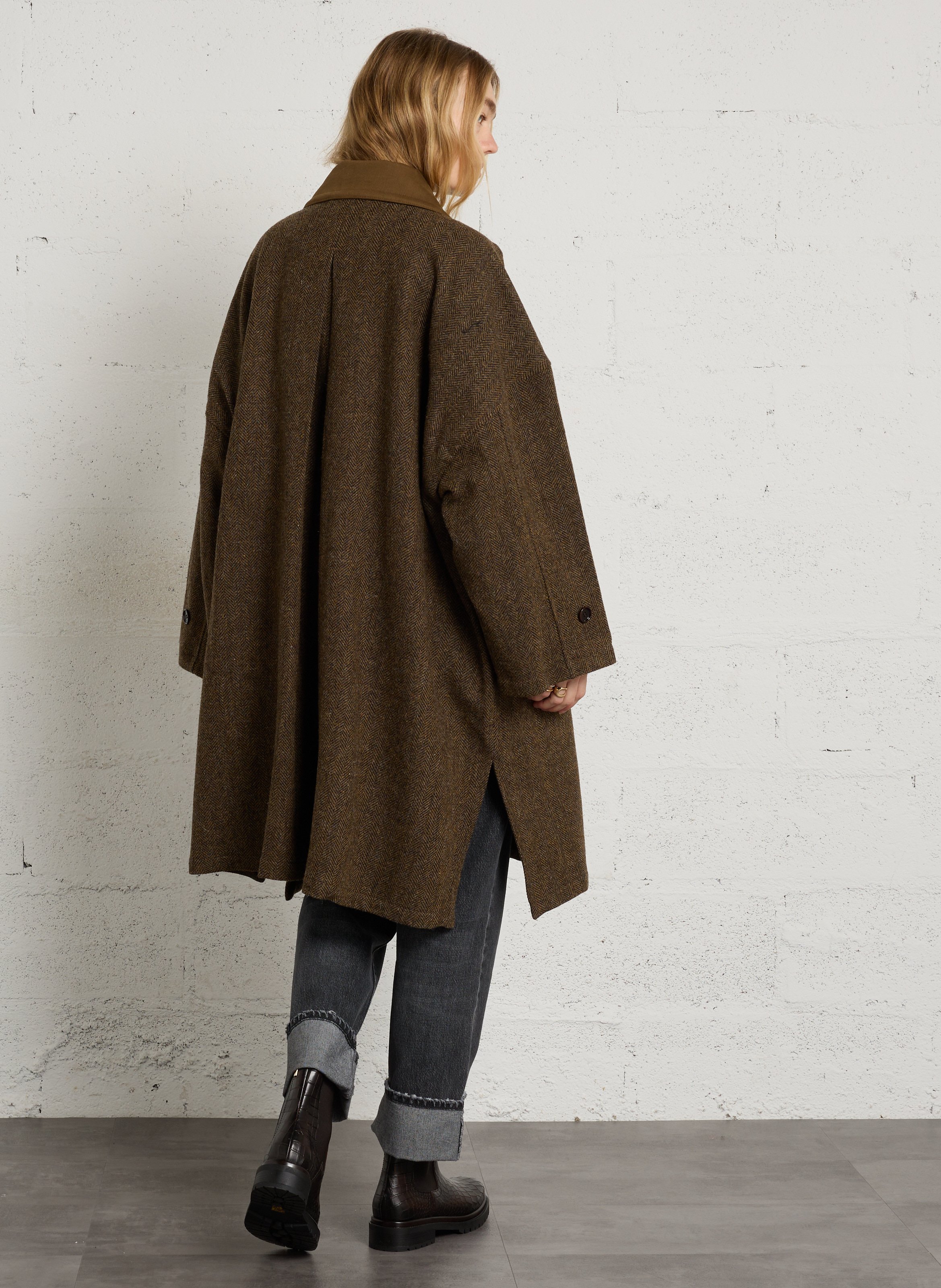 Oversize-Mantel - aus Wolle BELLEPIECE Braun