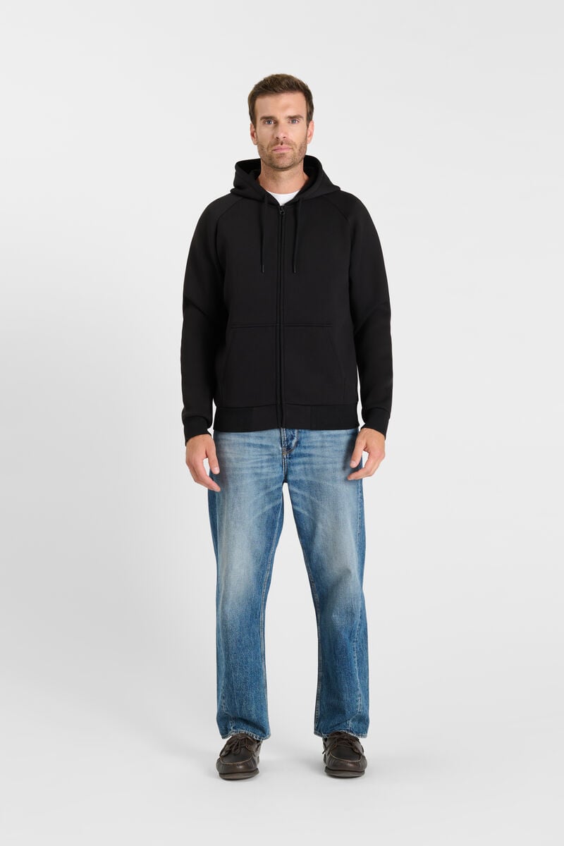 Zip-up hooded sweatshirt LE TEMPS DES CERISES Black