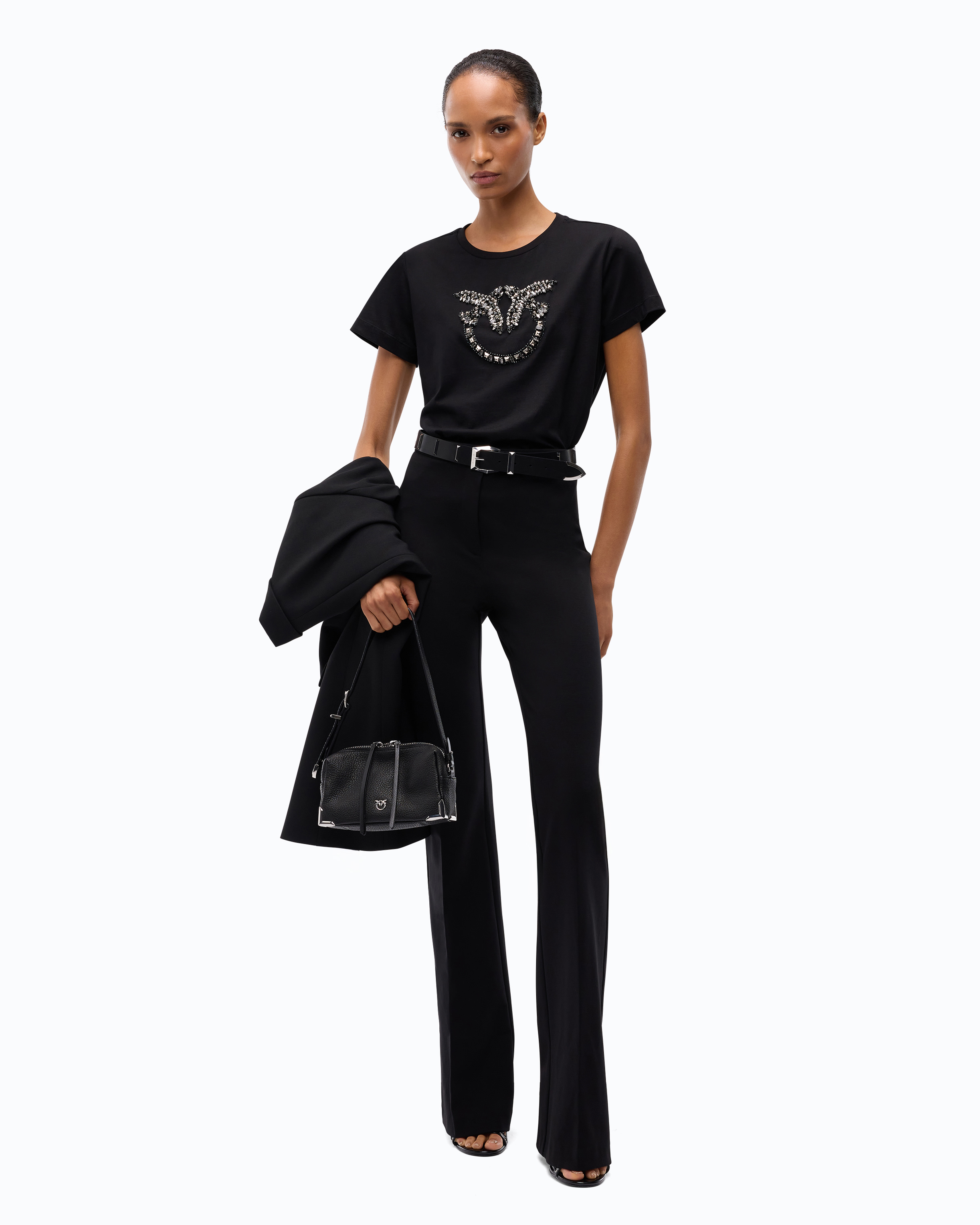 Flared trousers in punto stoffa knit PINKO Black