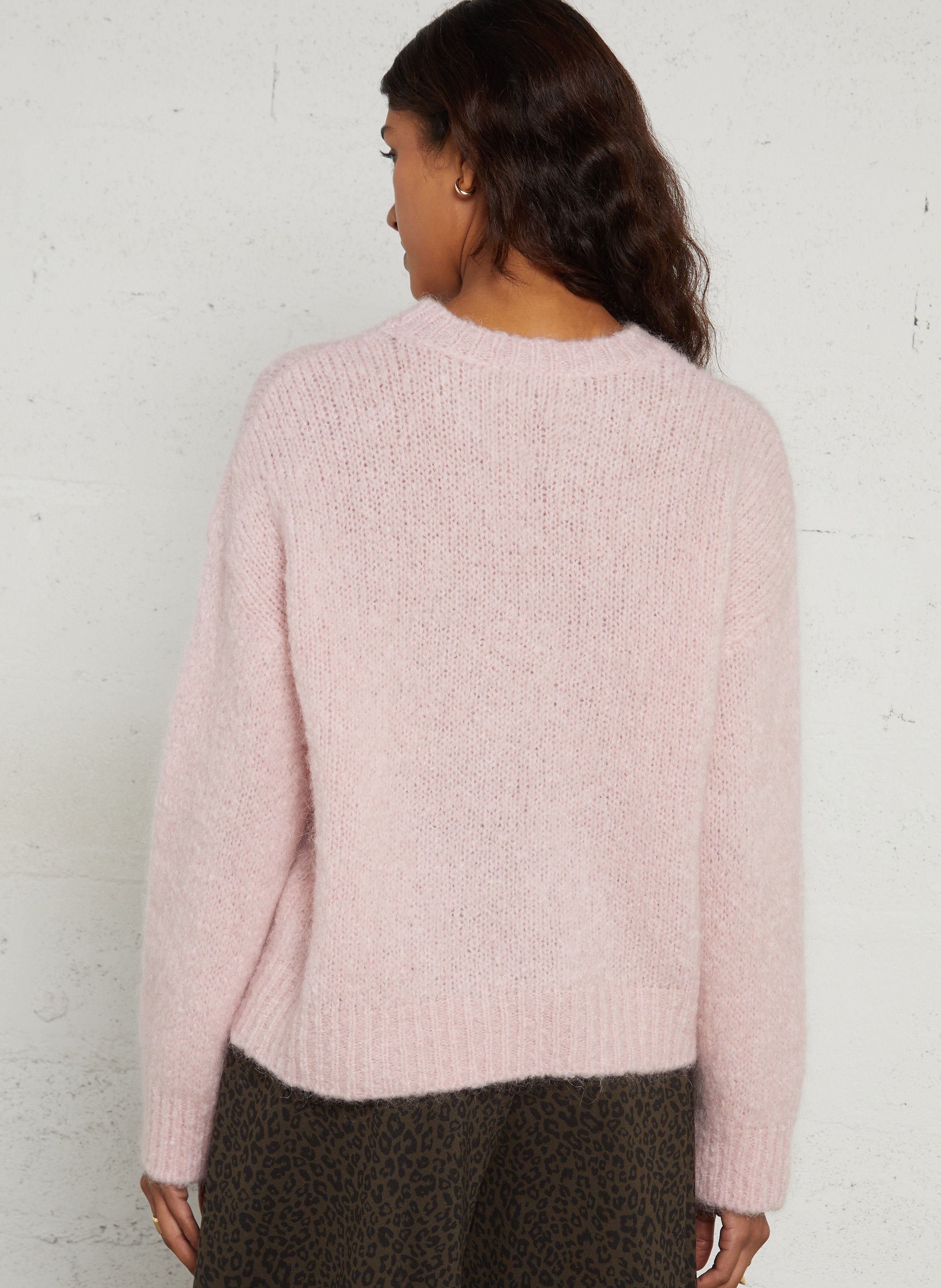 Wijde trui met ronde hals - wolblend MAISON 123 Roze