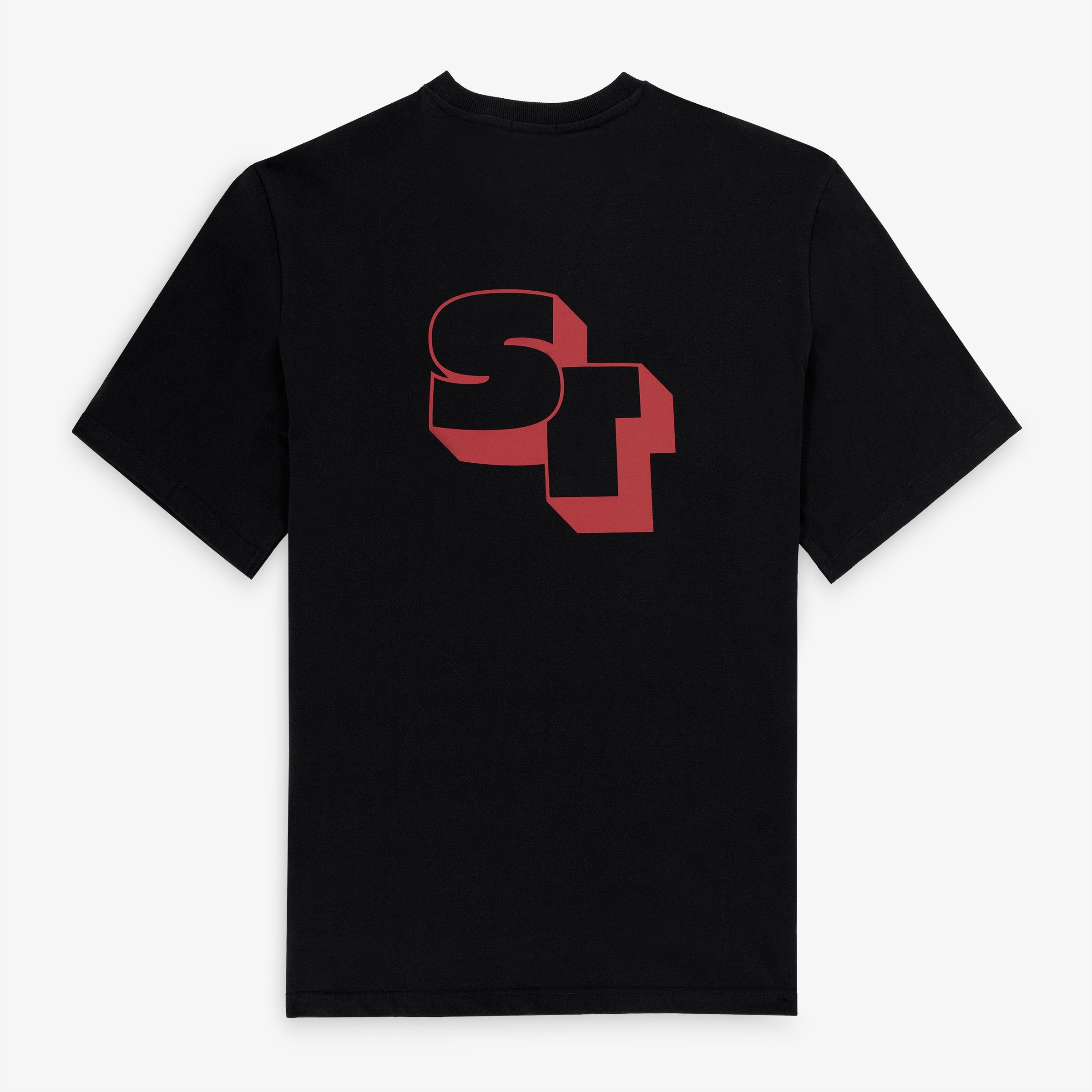 Printed cotton short-sleeved T-shirt SERGE BLANCO Black