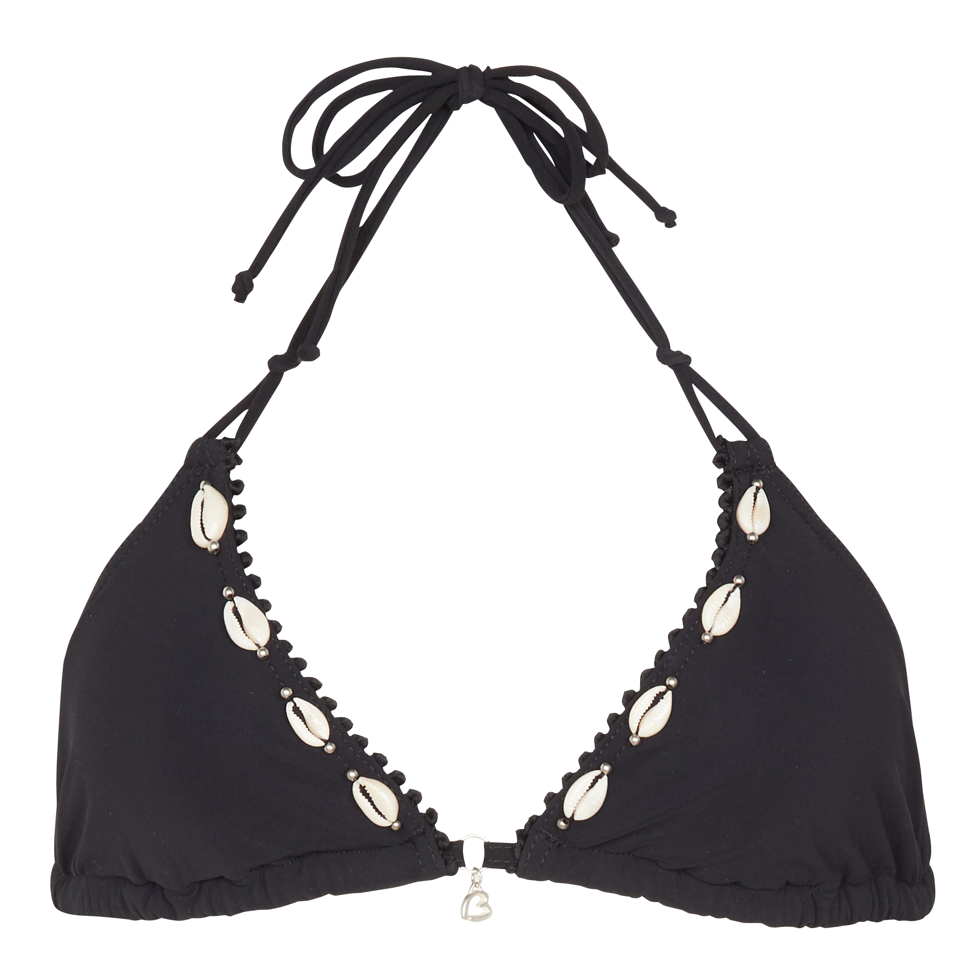 Haut de maillot de bain triangle avec coquillages  BANANA MOON Noir