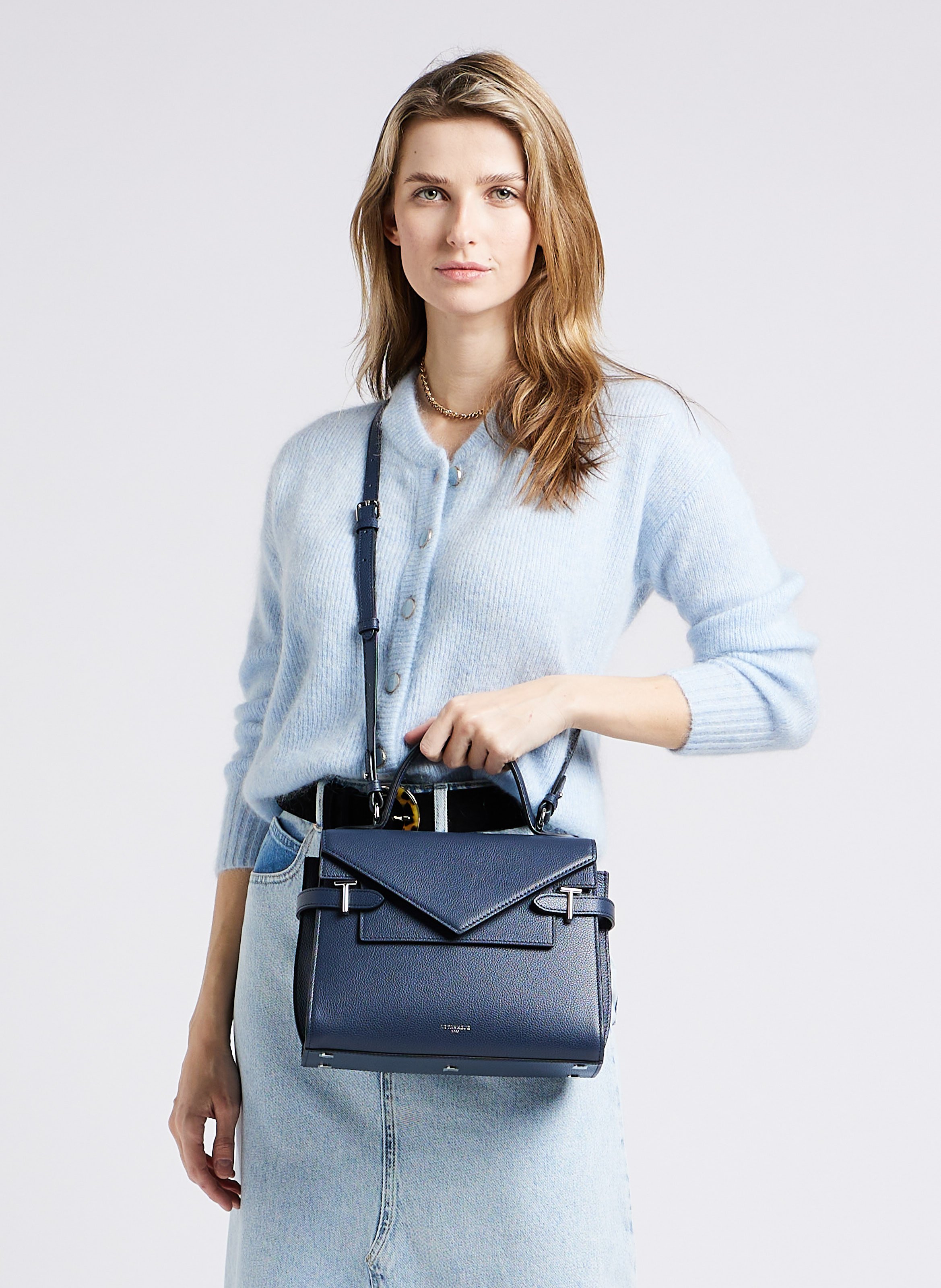 Sac à main en cuir LE TANNEUR Bleu