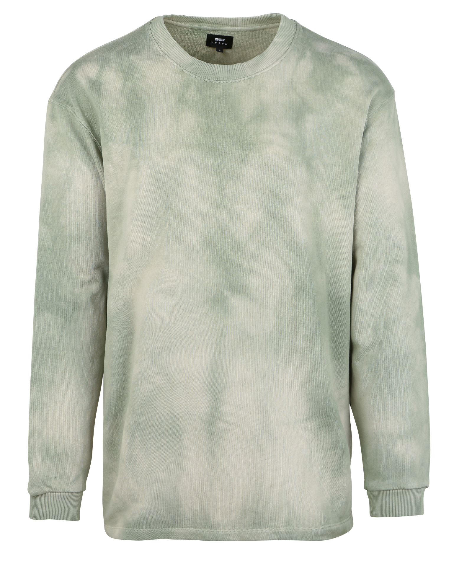Sweat oversize col rond en coton EDWIN Beige