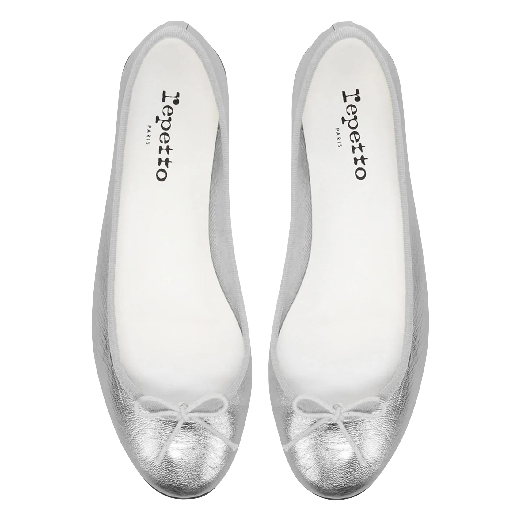 Metallic leren ballerina's REPETTO Zilver