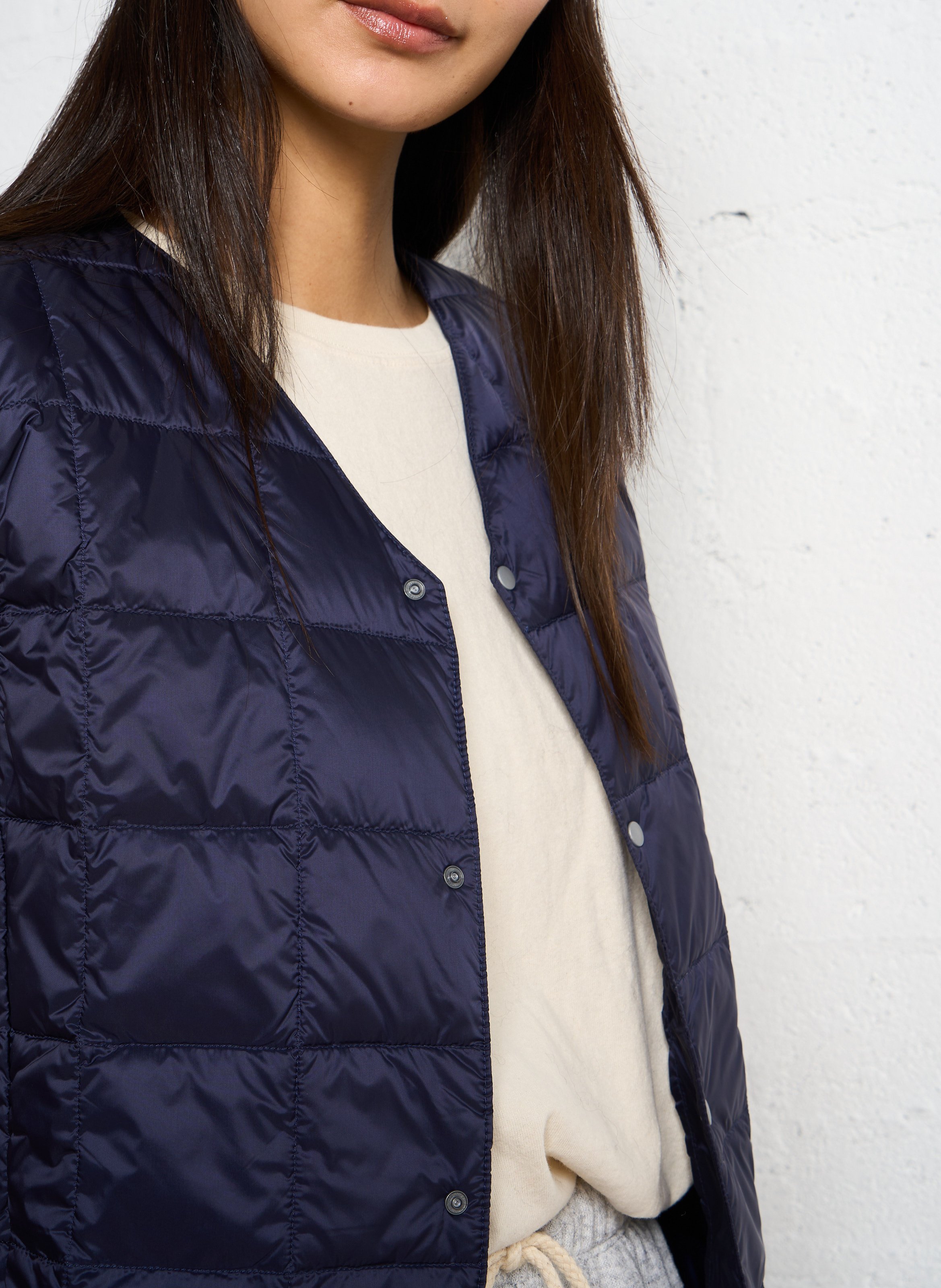 Recht, mouwloos donsjack TAION Blauw