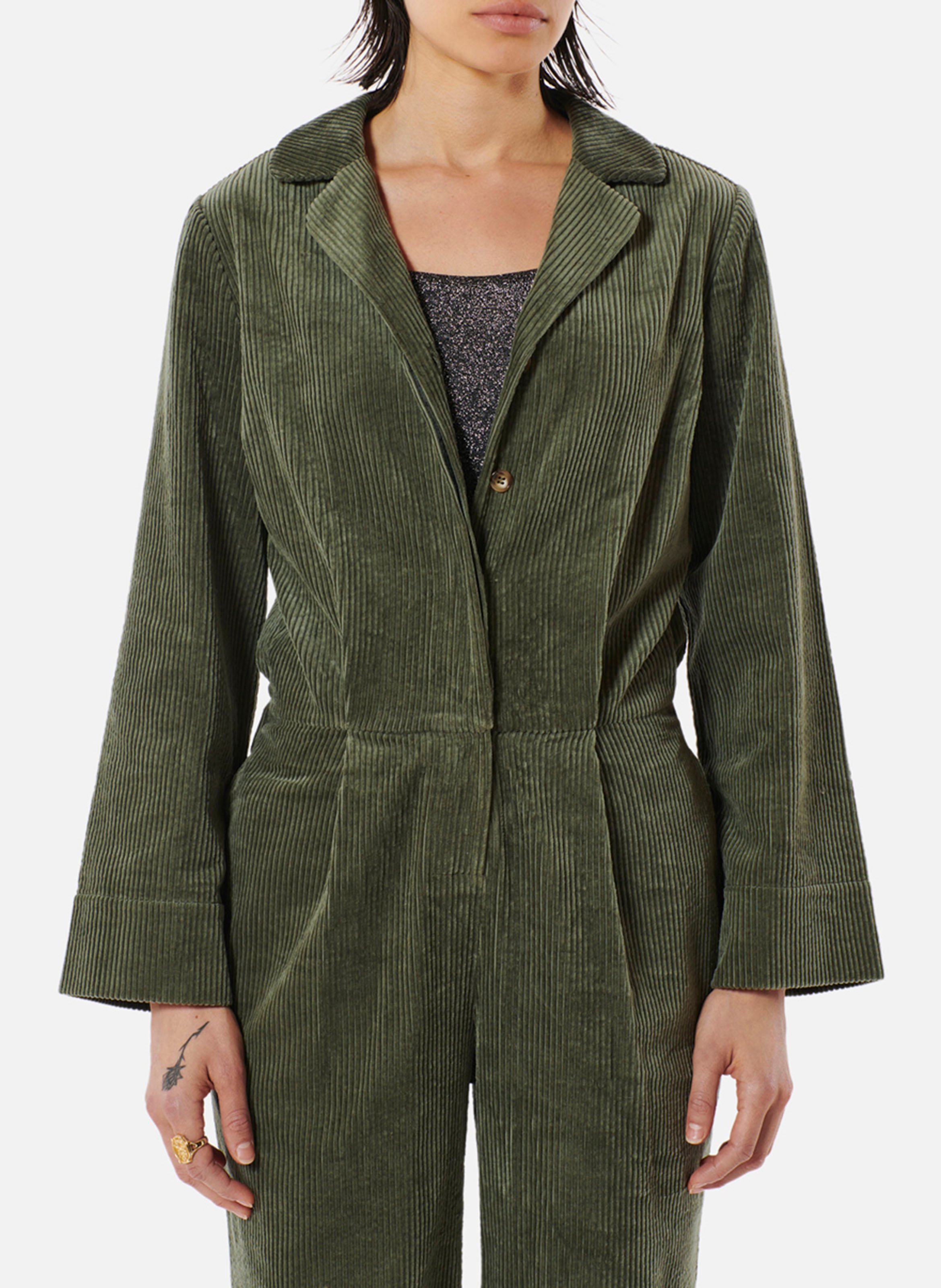 Combinaison droite col classique en coton côtelé KARMA KOMA Vert