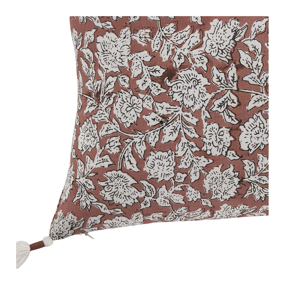 Cotton cushion cover BLANC D'IVOIRE Red