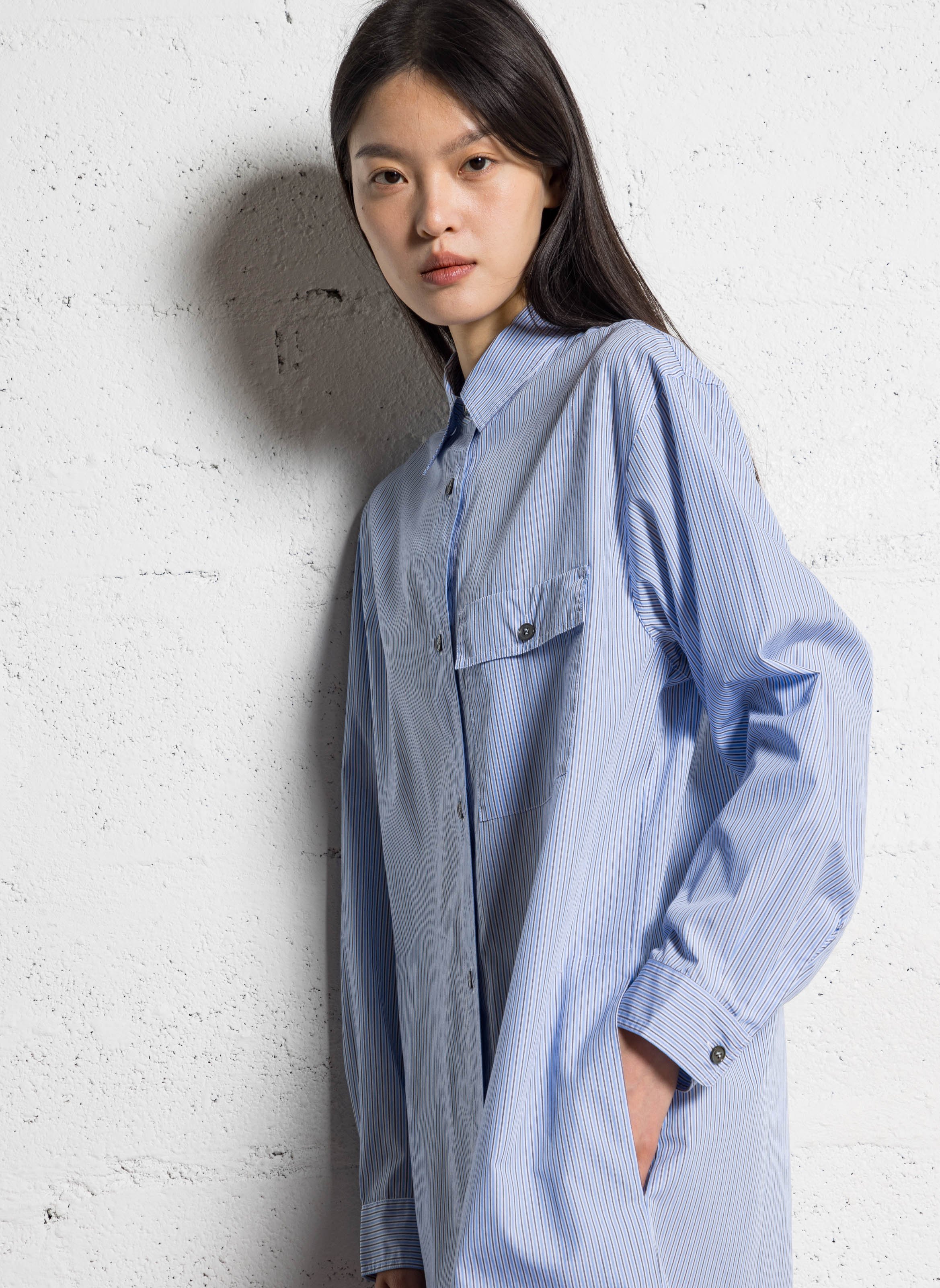 Robe chemise droite rayée  POMANDERE Multicolore