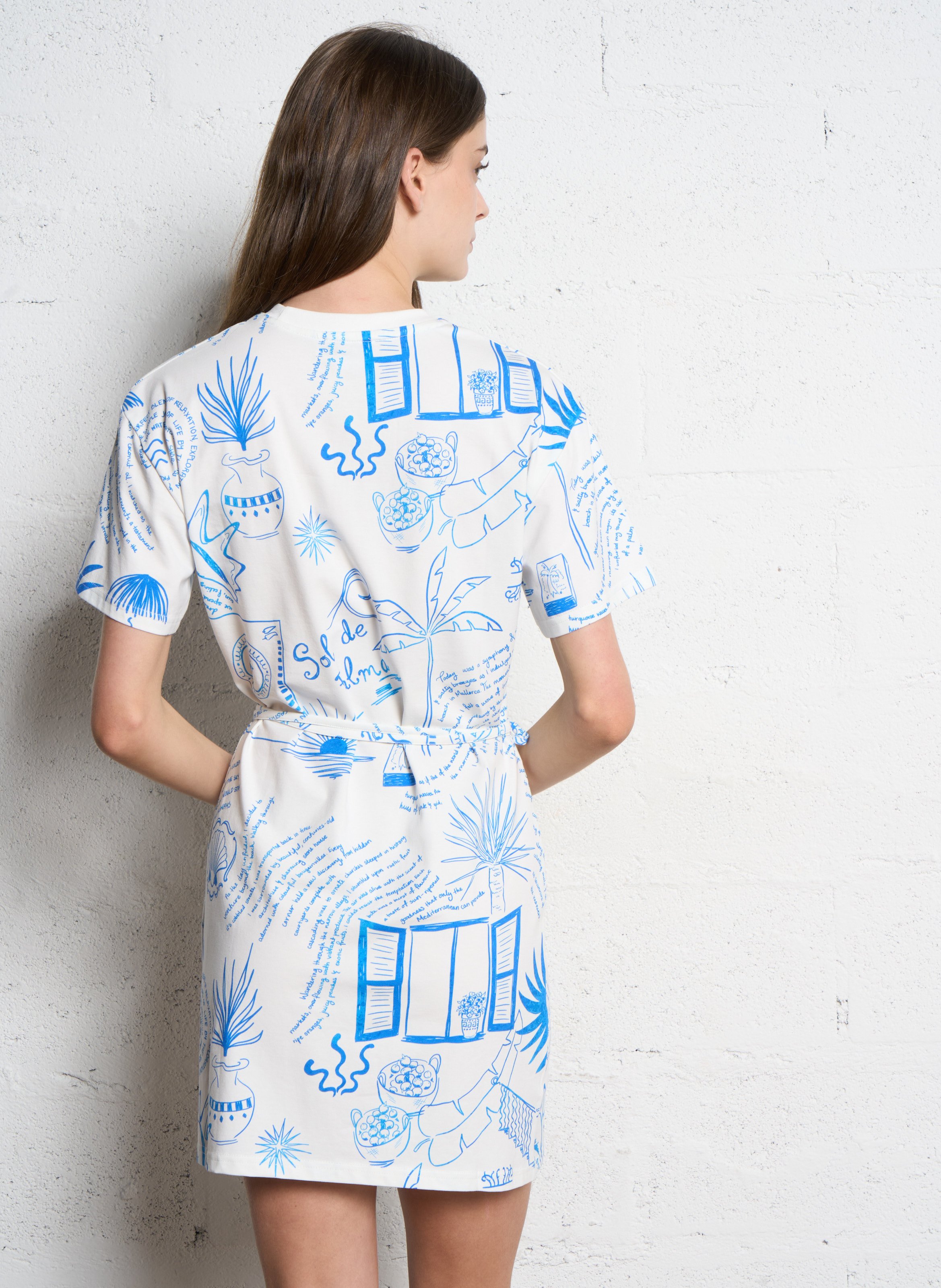 Cotton-blend nightie with round neck NEVER FULLY DRESSED White